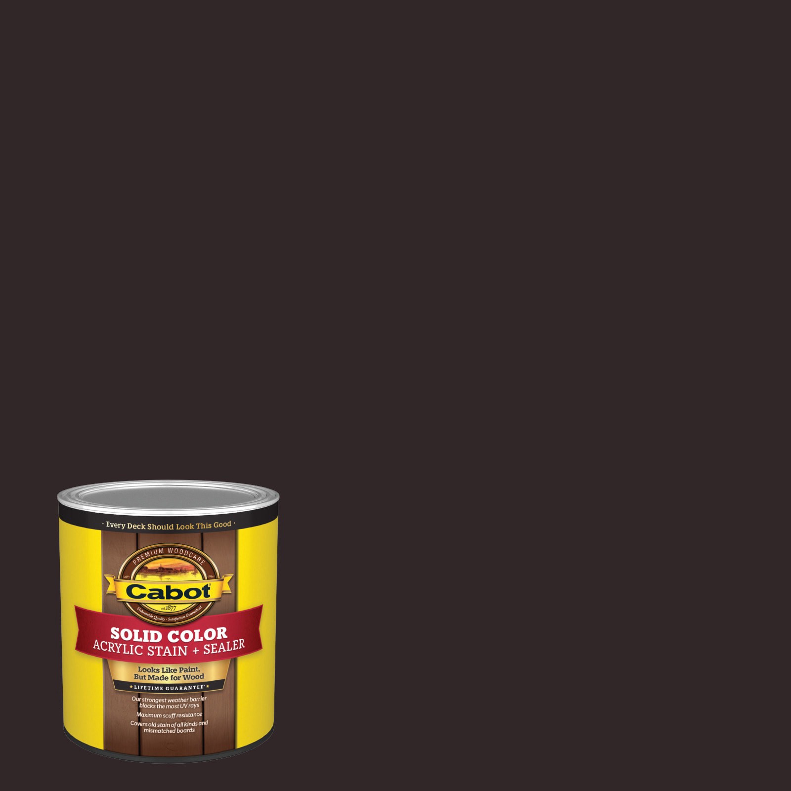 slide 1 of 6, Cabot Cordovan Brown Solid Exterior Wood Stain and Sealer in One ( 1-quart ), 1 ct