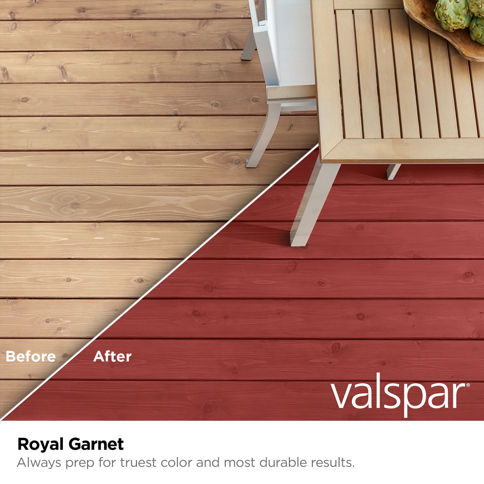 slide 2 of 6, Valspar Royal Garnet Semi-transparent Exterior Wood Stain and Sealer in One ( 1-quart ), 1 ct