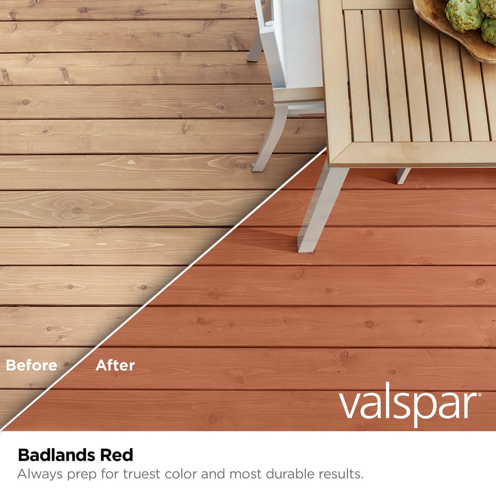 slide 2 of 6, Valspar Badlands Red Semi-transparent Exterior Wood Stain and Sealer in One ( 1-quart ), 1 ct
