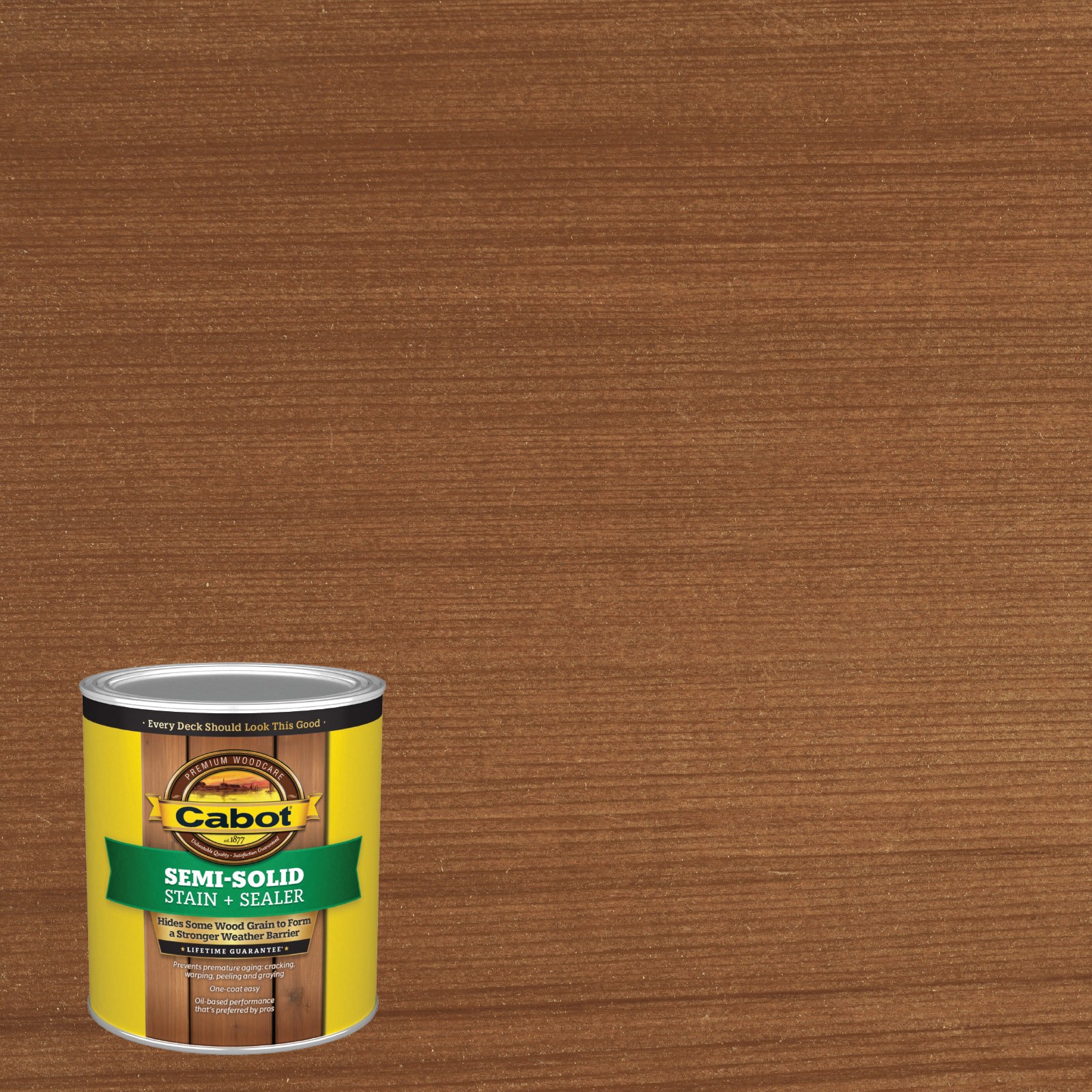 slide 1 of 6, Cabot Bark Mulch Semi-solid Exterior Wood Stain and Sealer in One ( 1-quart ), 1 ct