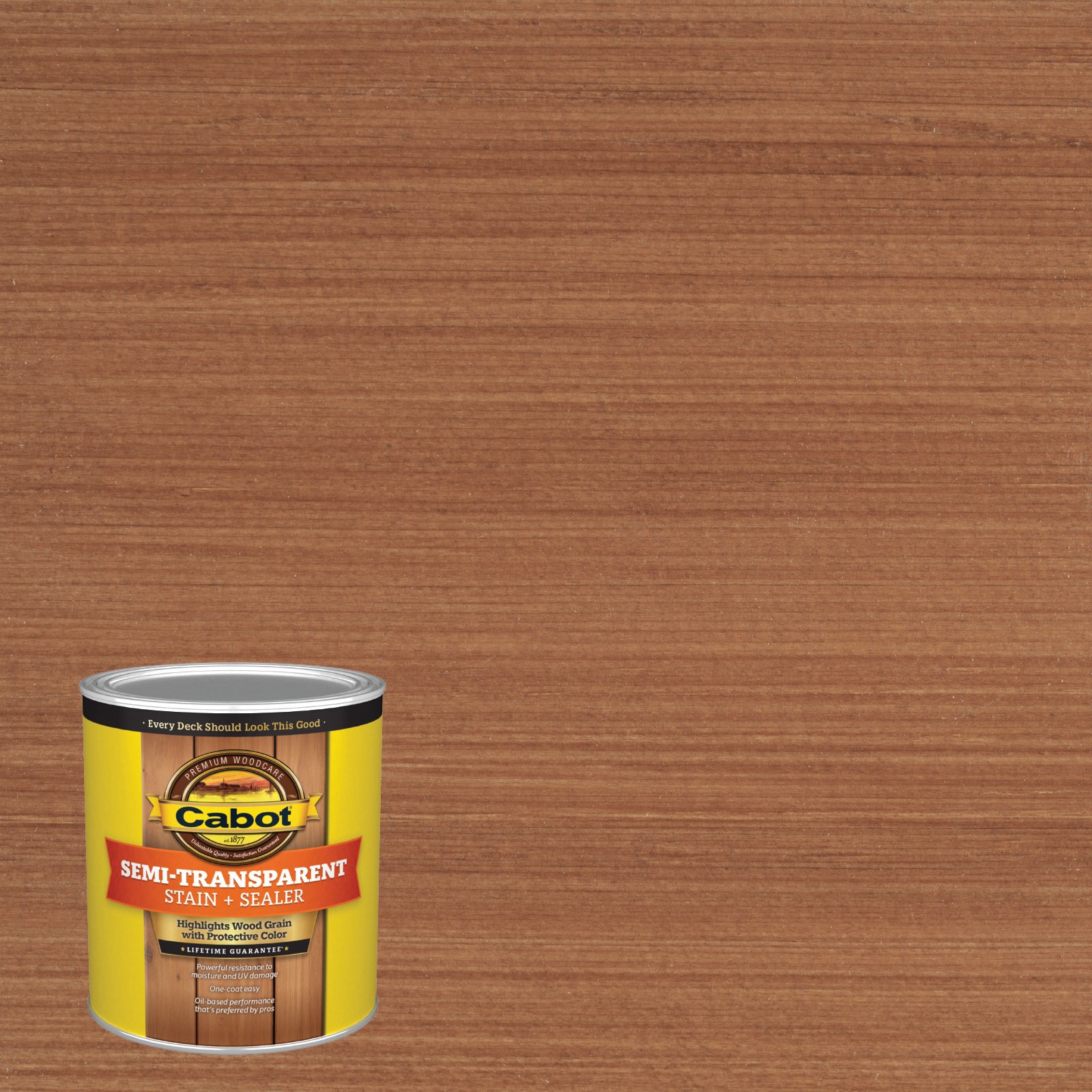slide 1 of 6, Cabot Oak Brown Semi-transparent Exterior Wood Stain and Sealer in One ( 1-quart ), 1 ct