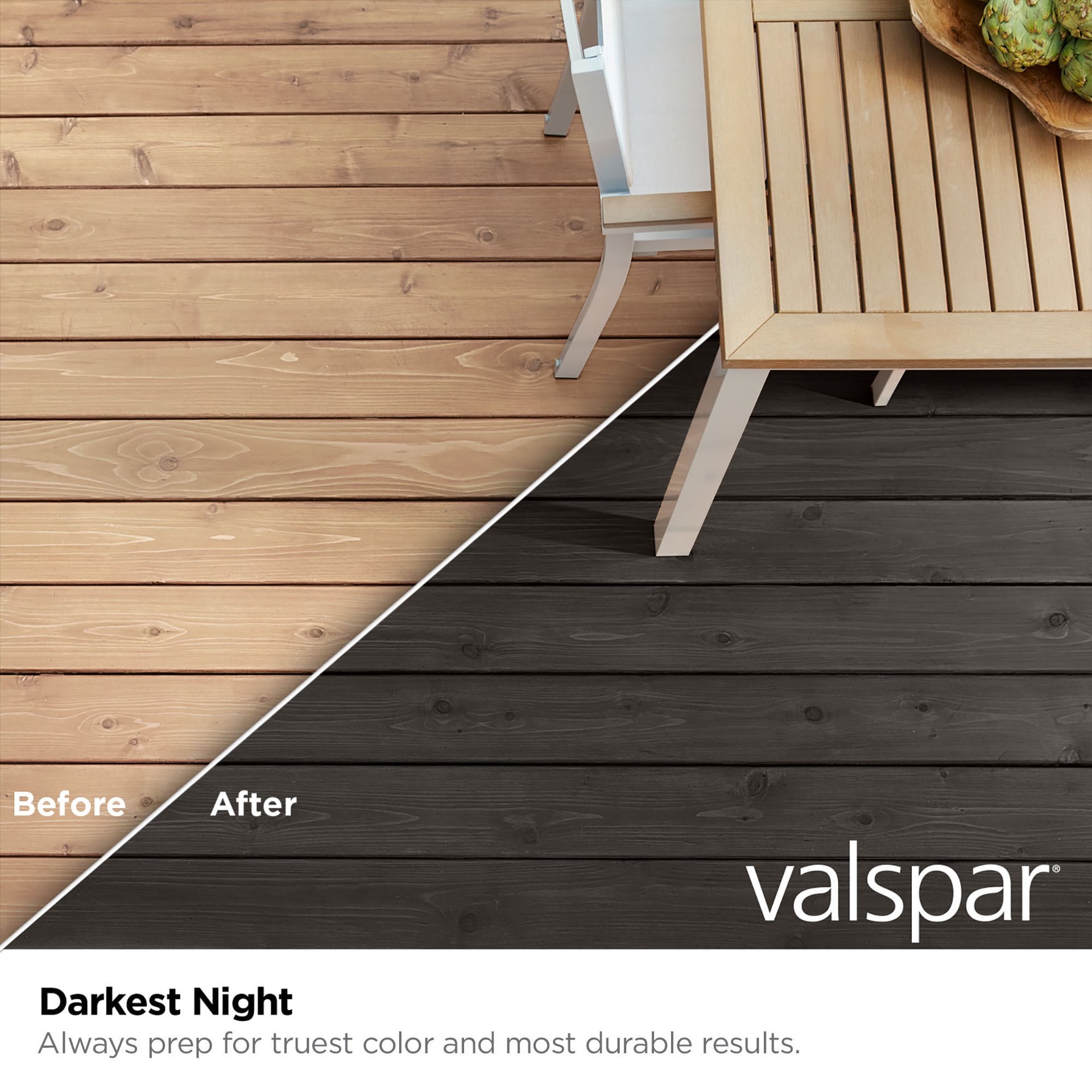 slide 2 of 6, Valspar Darkest Night Semi-transparent Exterior Wood Stain and Sealer in One ( 1-quart ), 1 ct