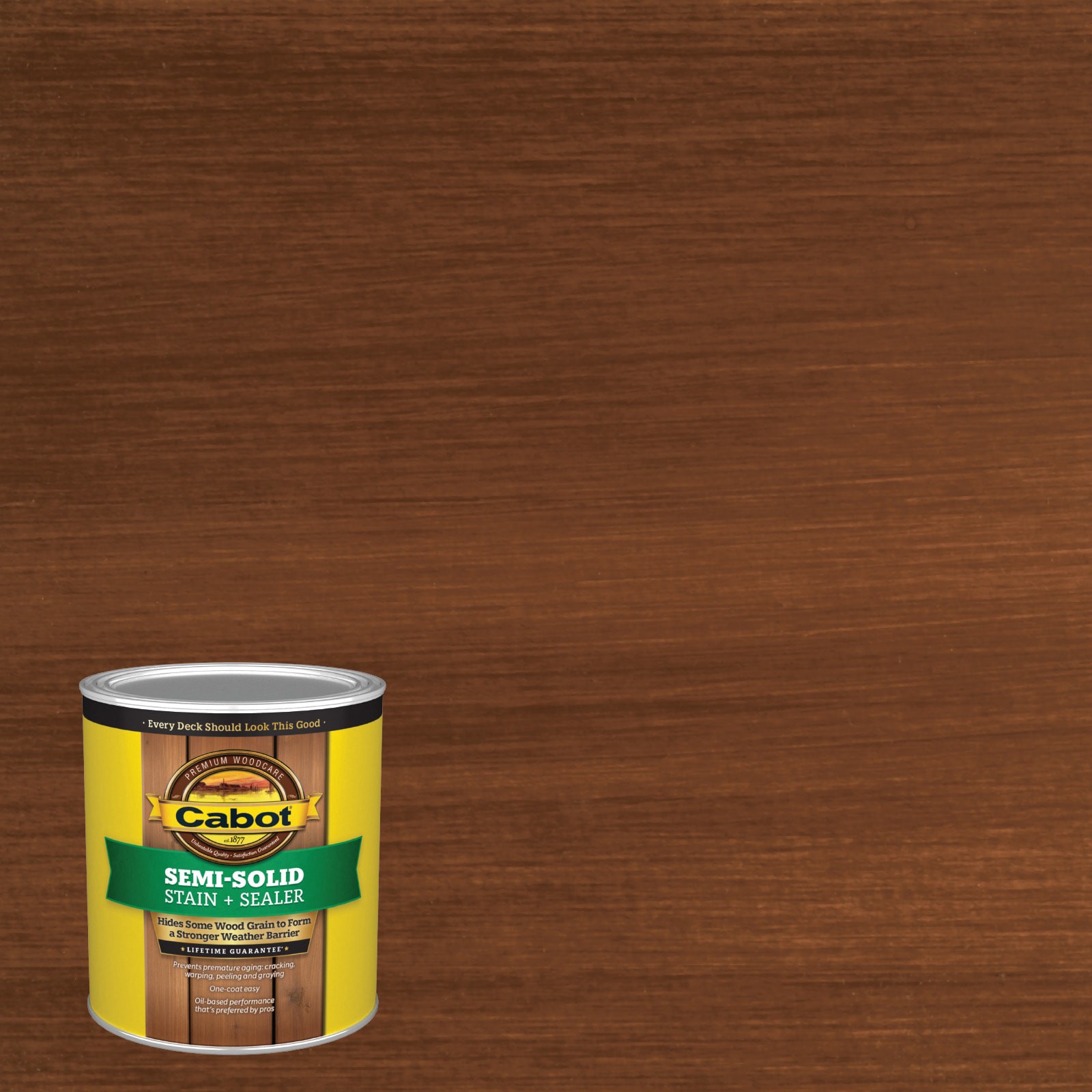slide 1 of 6, Cabot Oak Brown Semi-solid Exterior Wood Stain and Sealer in One ( 1-quart ), 1 ct