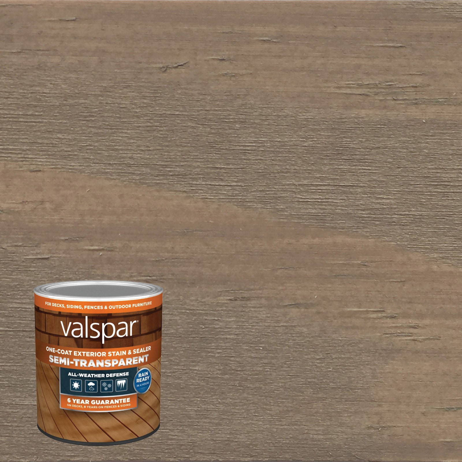 slide 1 of 6, Valspar Ferret Semi-transparent Exterior Wood Stain and Sealer in One ( 1-quart ), 1 ct