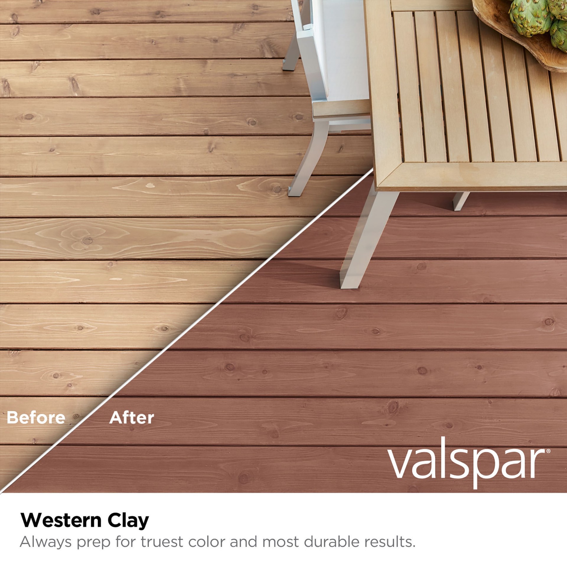 slide 2 of 6, Valspar Western Clay Semi-transparent Exterior Wood Stain and Sealer in One ( 1-quart ), 1 ct
