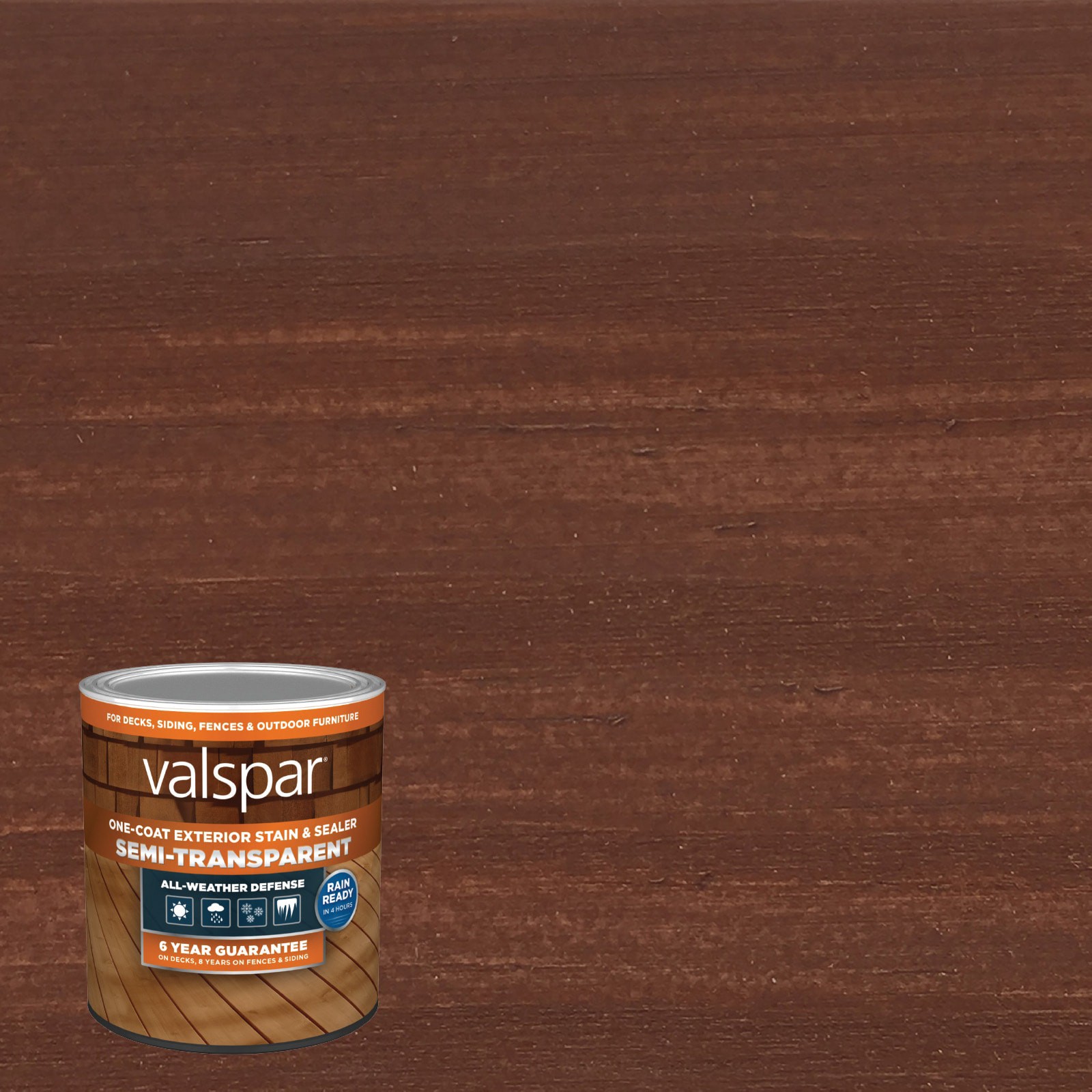 slide 1 of 6, Valspar Potato Skin Semi-transparent Exterior Wood Stain and Sealer in One ( 1-quart ), 1 ct
