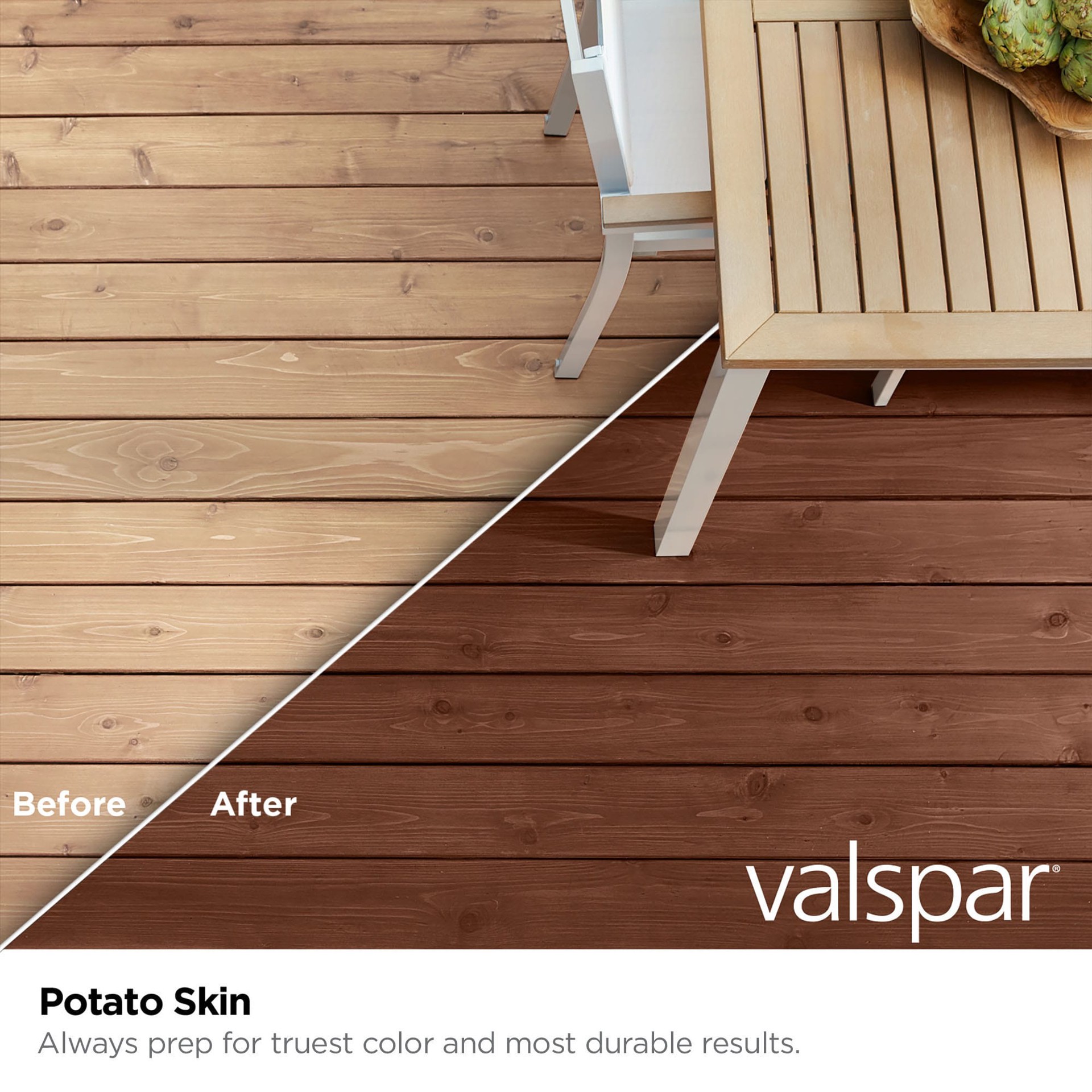 slide 2 of 6, Valspar Potato Skin Semi-transparent Exterior Wood Stain and Sealer in One ( 1-quart ), 1 ct