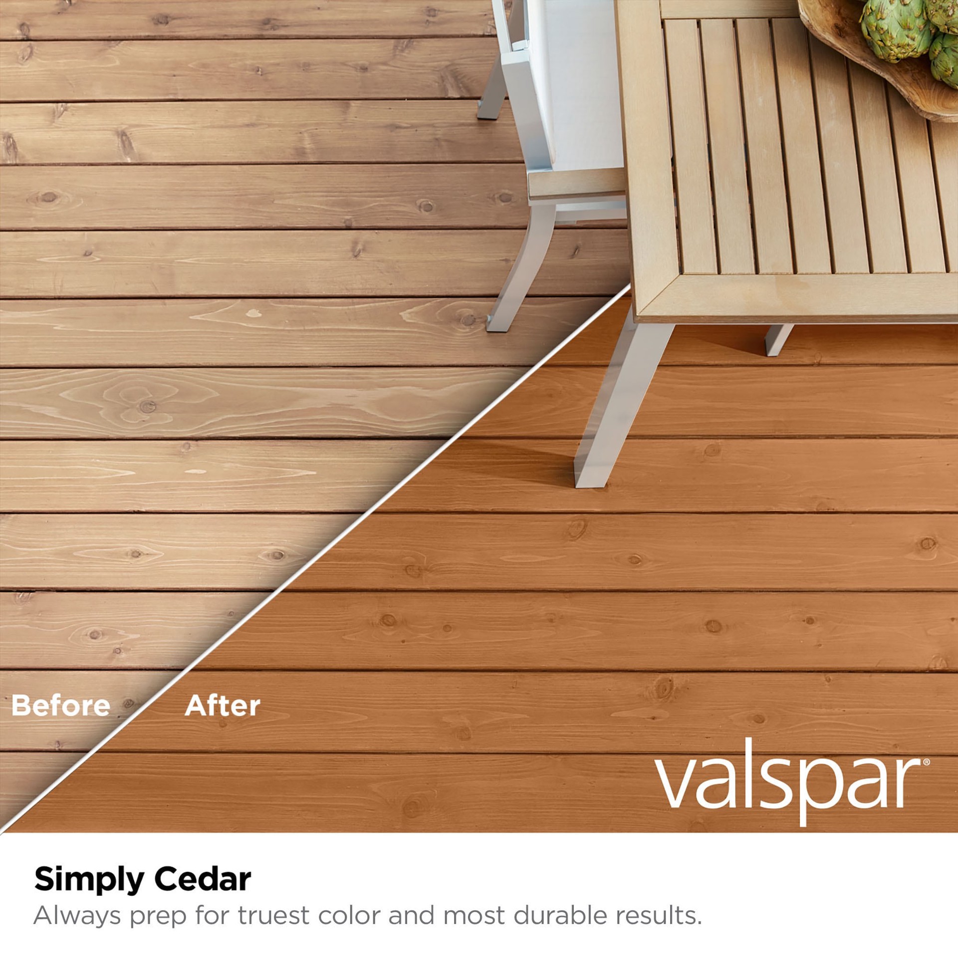 slide 2 of 6, Valspar Simply Cedar Semi-transparent Exterior Wood Stain and Sealer in One ( 1-quart ), 1 ct