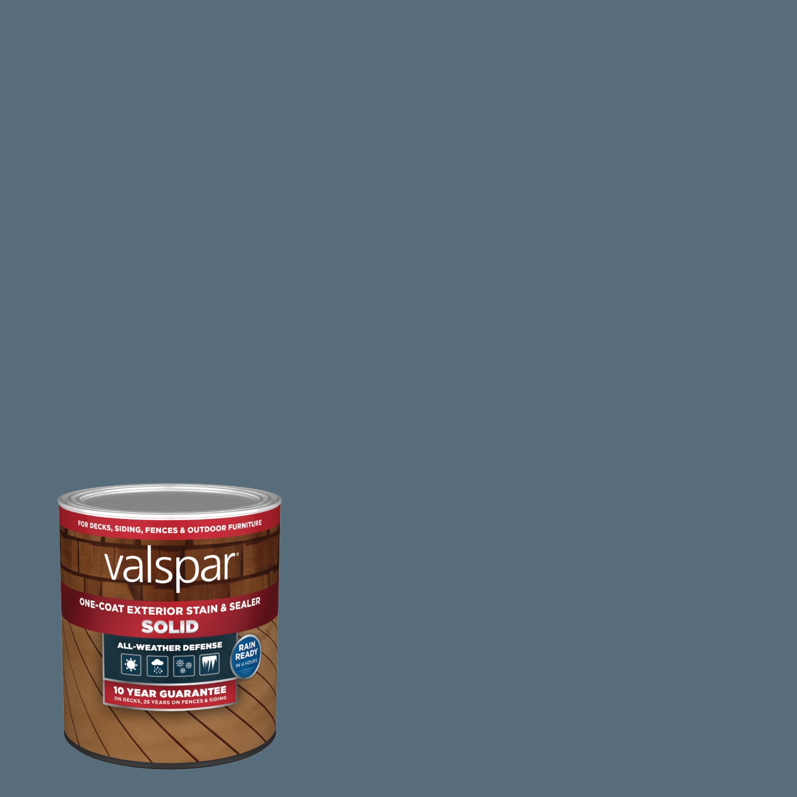 slide 1 of 6, Valspar Stylewood Solid Exterior Wood Stain and Sealer in One ( 1-quart ), 1 ct