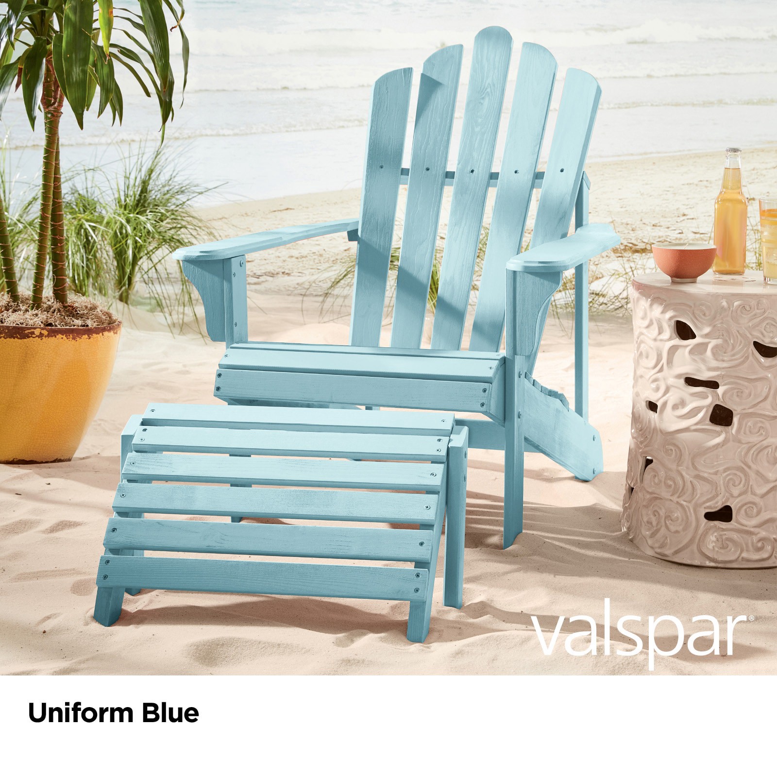 slide 3 of 6, Valspar Uniform Blue Solid Exterior Wood Stain and Sealer (1-Gallon), 