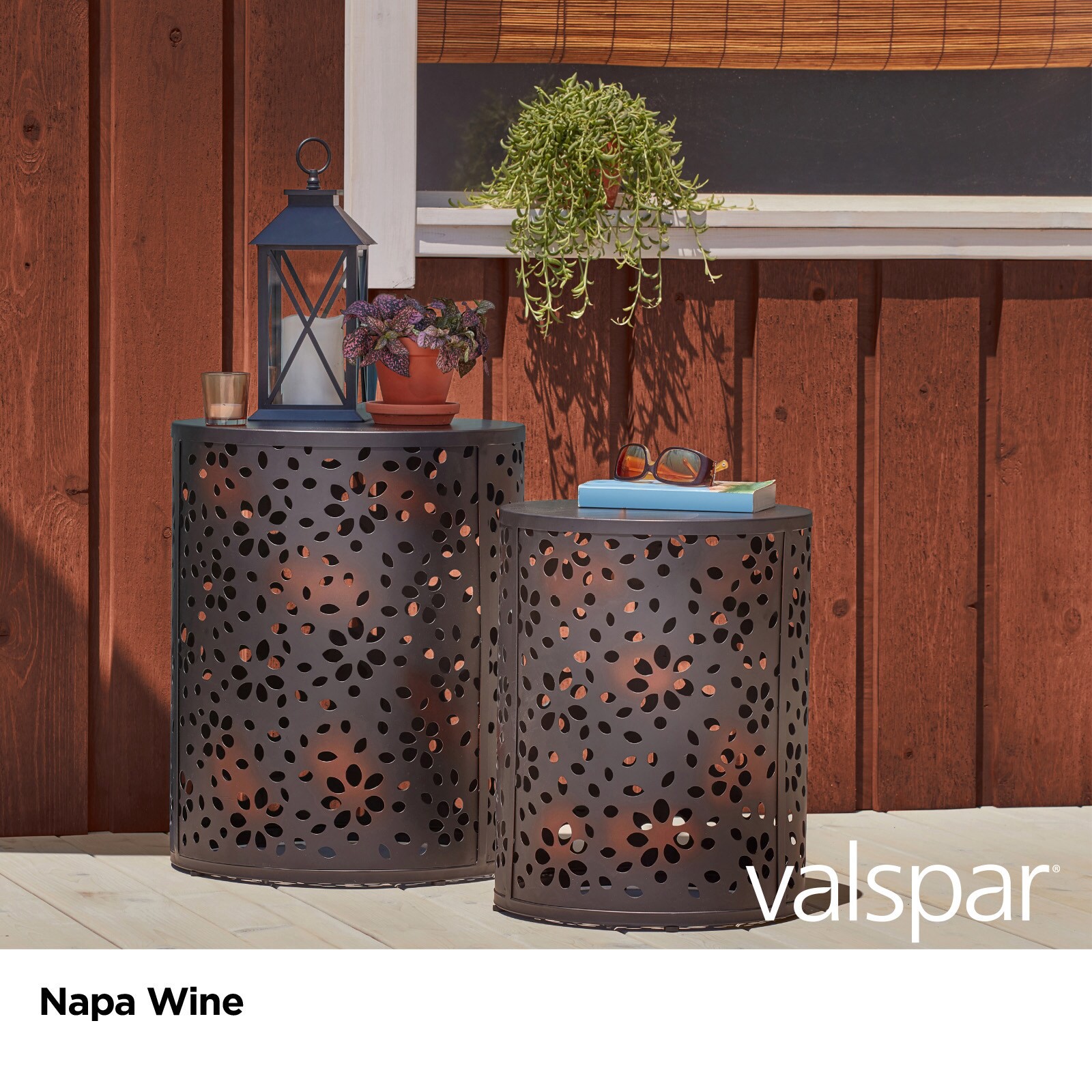 slide 2 of 6, Valspar Napa Wine Semi-transparent Exterior Wood Stain and Sealer (5-Gallon), 
