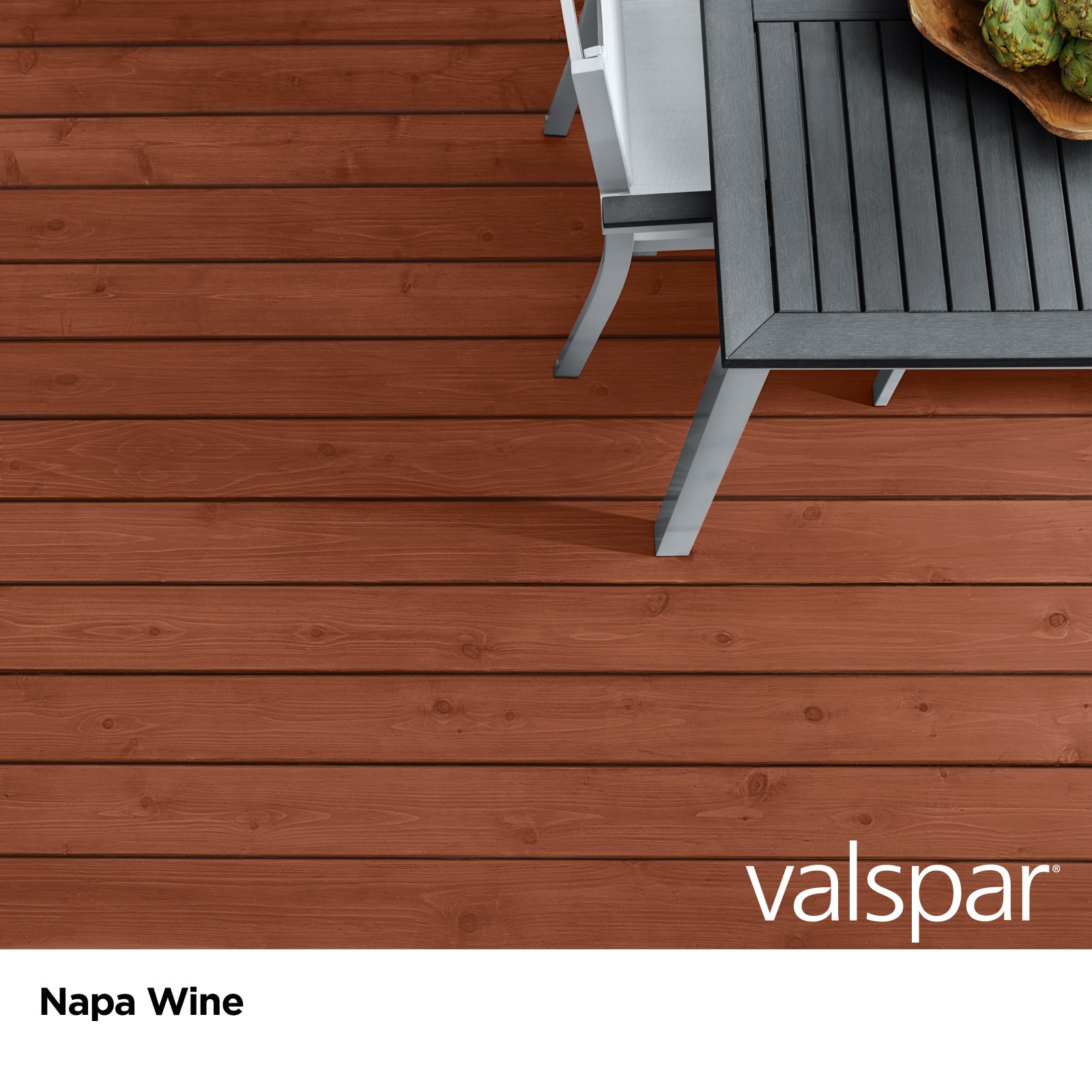 slide 3 of 6, Valspar Napa Wine Semi-transparent Exterior Wood Stain and Sealer (5-Gallon), 