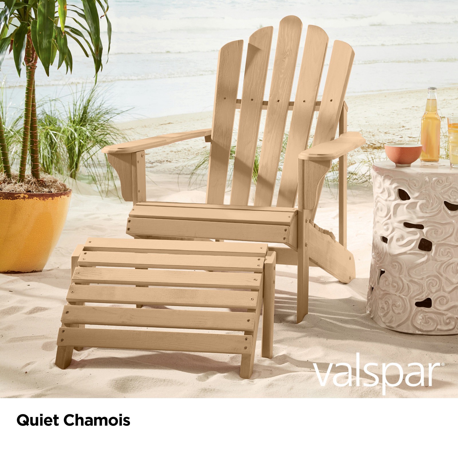slide 3 of 6, Valspar Quiet Chamois Solid Exterior Wood Stain and Sealer (1-Gallon), 