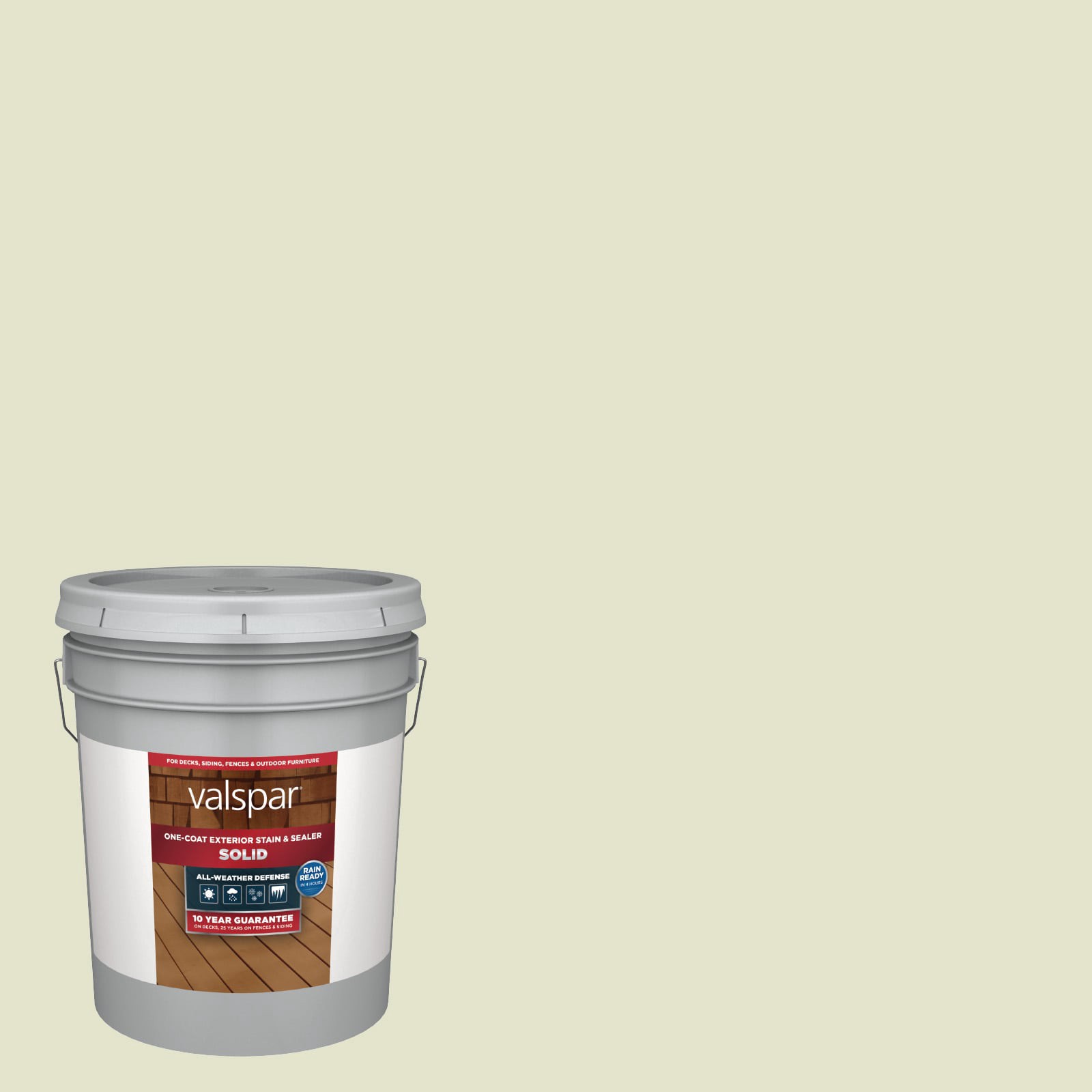 slide 1 of 6, Valspar Cream In My Coffee Solid Exterior Wood Stain and Sealer in One ( 5-gallon ), 1 ct