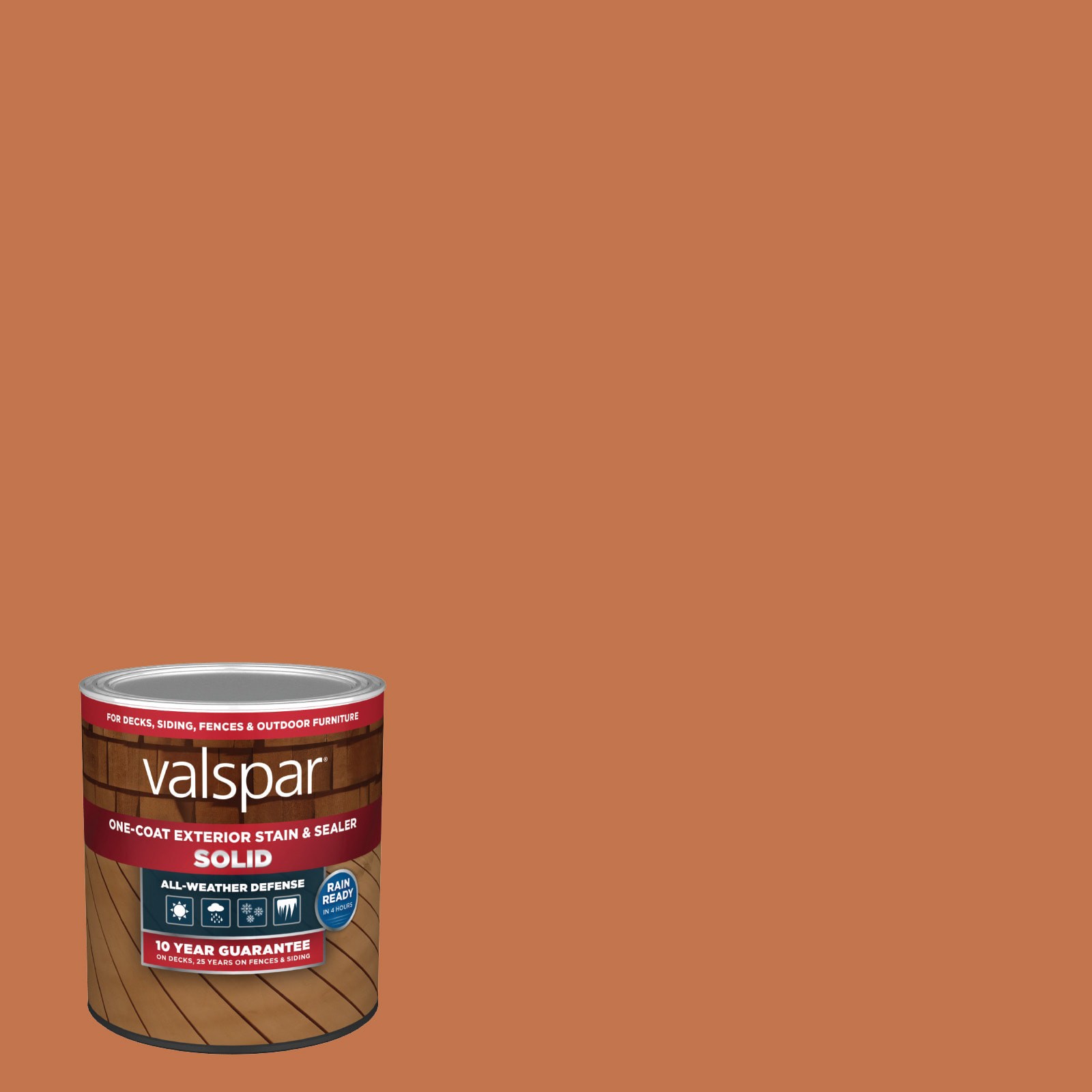 slide 1 of 6, Valspar Grand Mesa Solid Exterior Wood Stain and Sealer in One ( 1-quart ), 1 ct