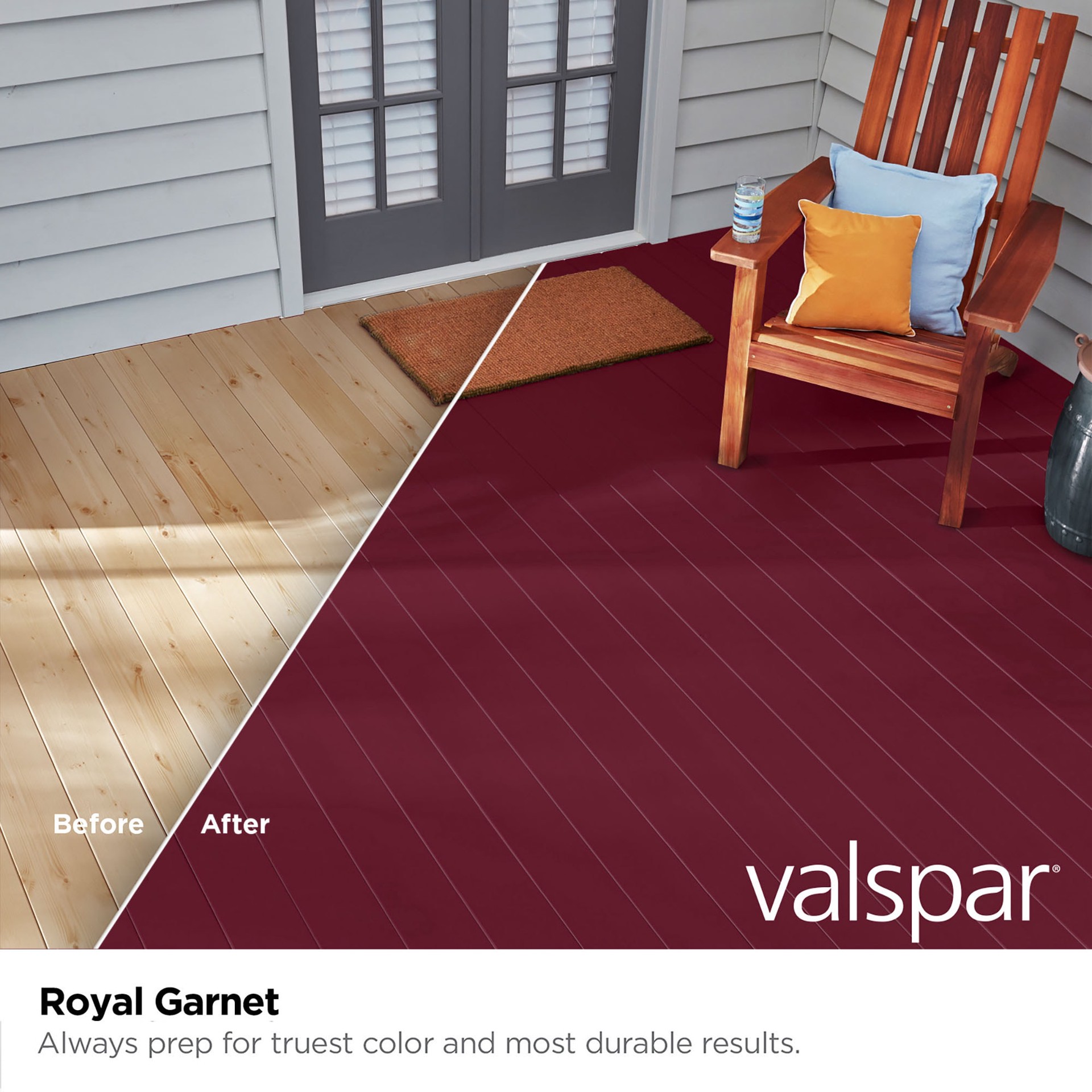 slide 2 of 6, Valspar Royal Garnet Solid Exterior Wood Stain and Sealer in One ( 5-gallon ), 1 ct