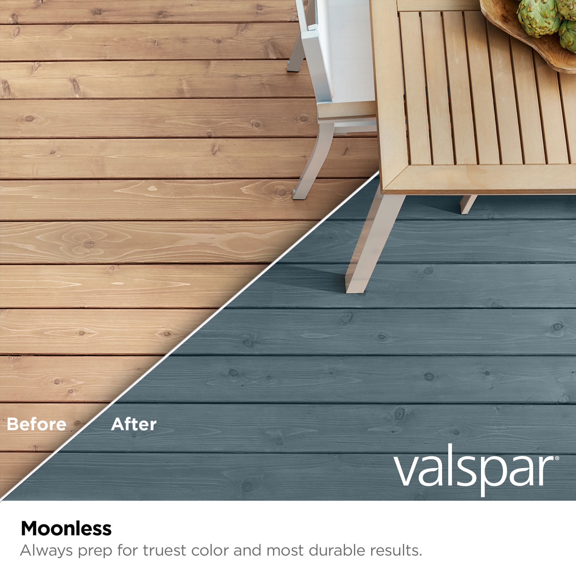 slide 2 of 6, Valspar Moonless Semi-transparent Exterior Wood Stain and Sealer in One ( 1-quart ), 1 ct