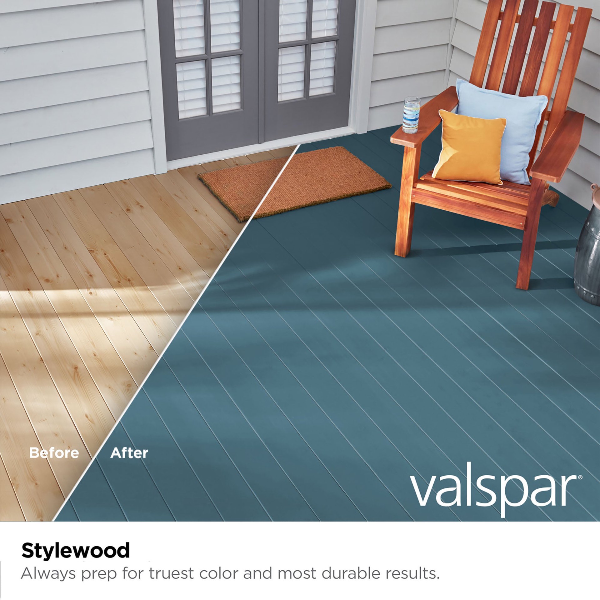 slide 2 of 6, Valspar Stylewood Solid Exterior Wood Stain and Sealer in One ( 5-gallon ), 1 ct