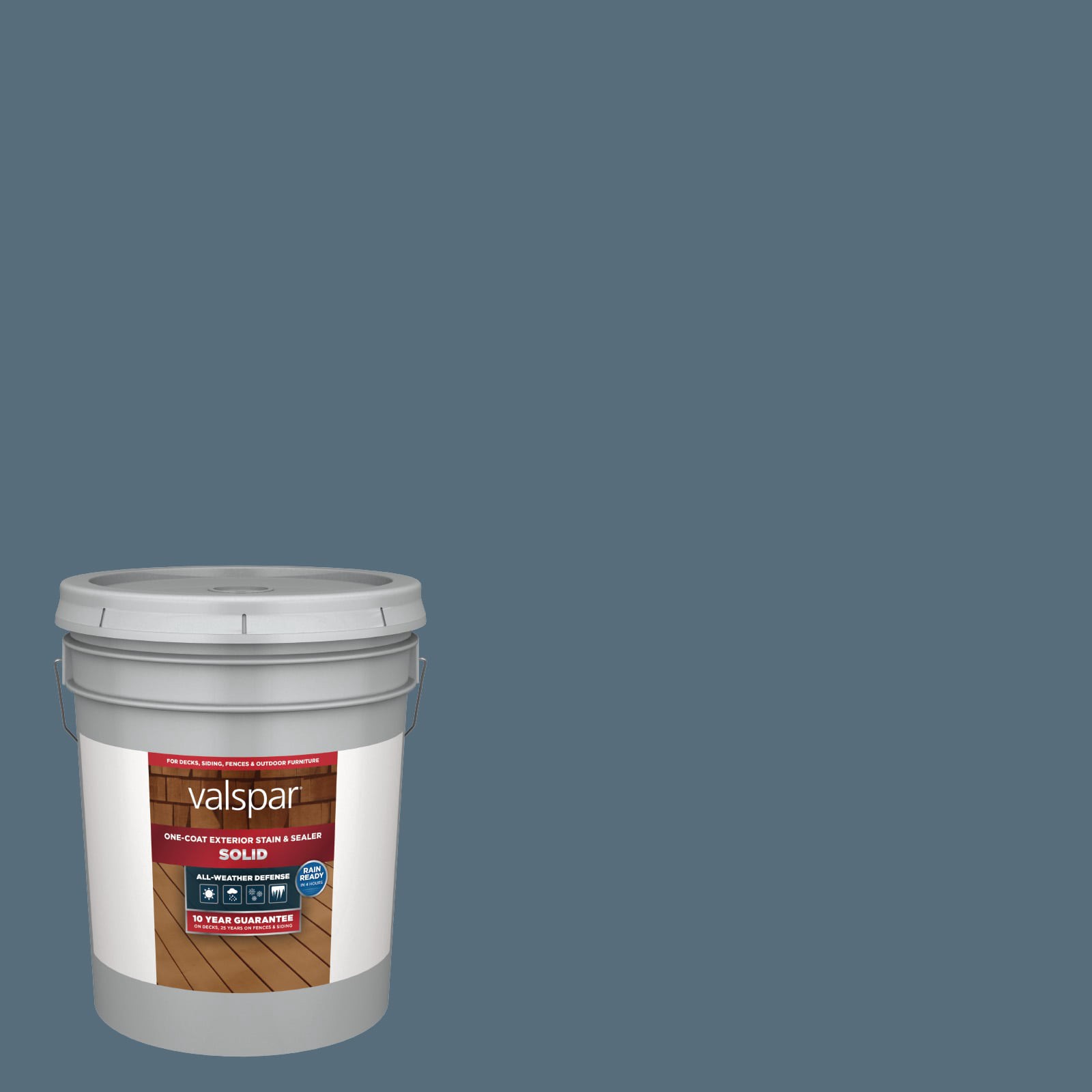 slide 1 of 6, Valspar Stylewood Solid Exterior Wood Stain and Sealer in One ( 5-gallon ), 1 ct