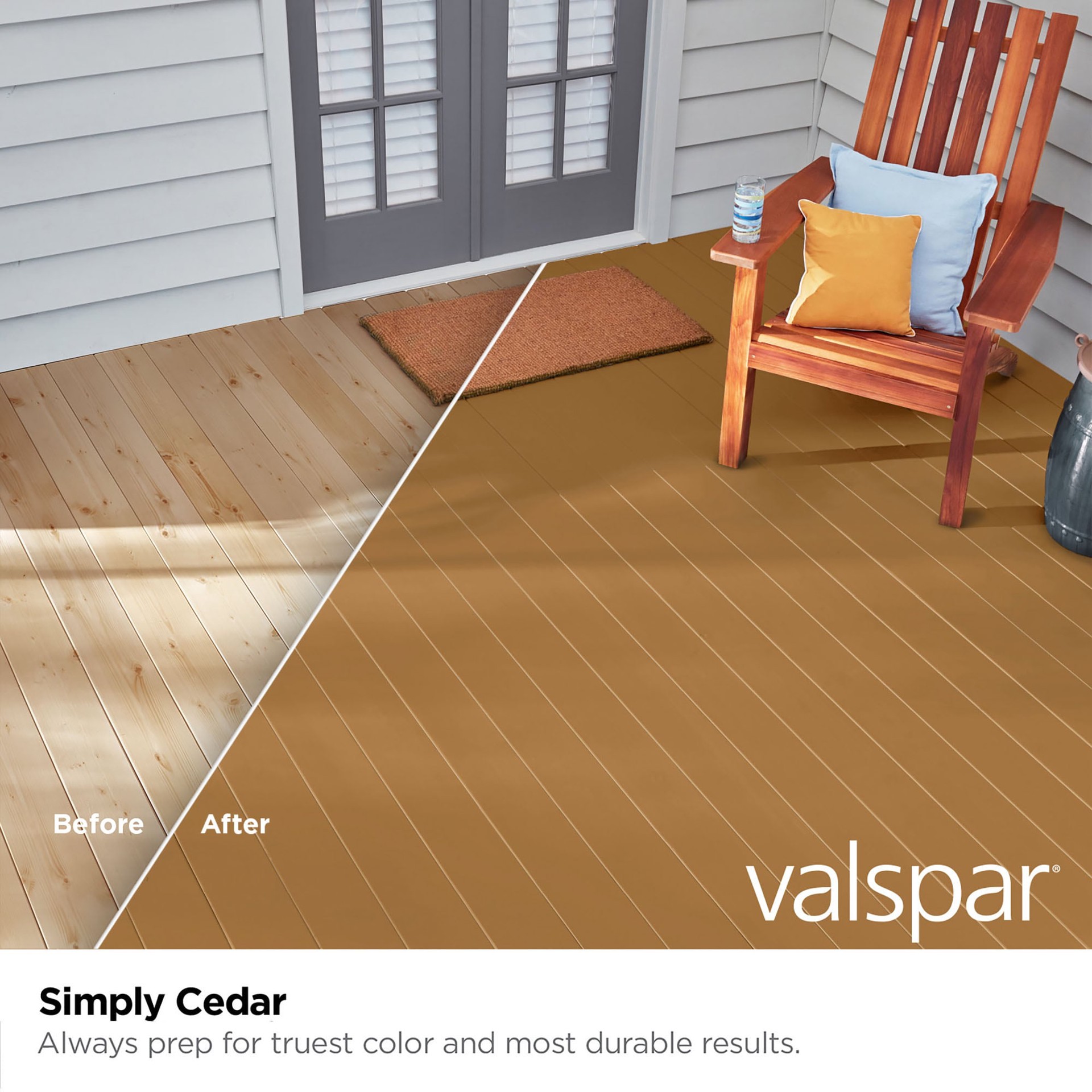 slide 2 of 6, Valspar Simply Cedar Solid Exterior Wood Stain and Sealer in One ( 1-quart ), 1 ct