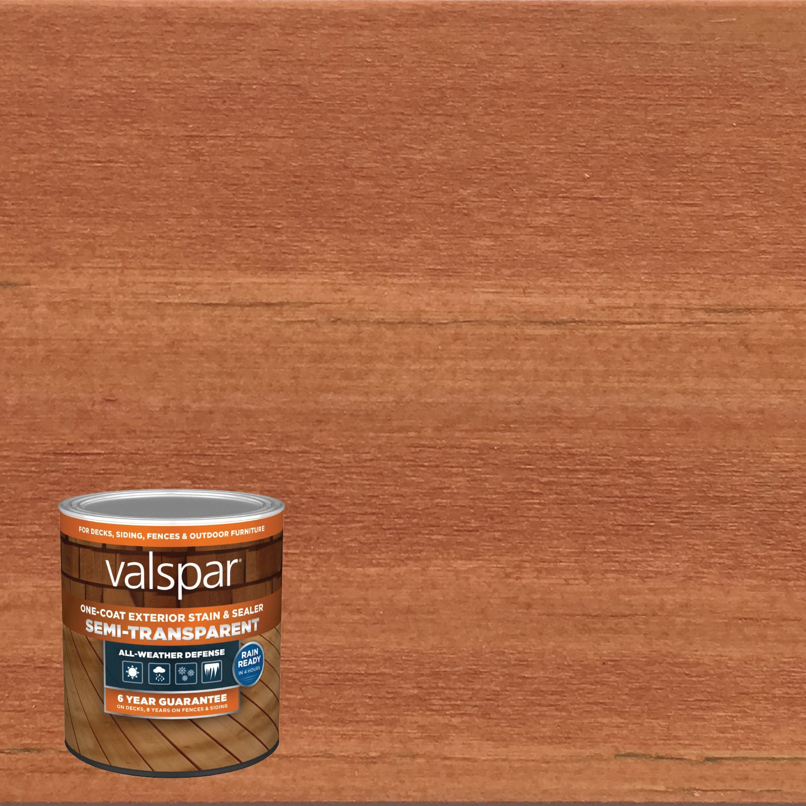 slide 1 of 6, Valspar Grand Mesa Semi-transparent Exterior Wood Stain and Sealer in One ( 1-quart ), 1 ct