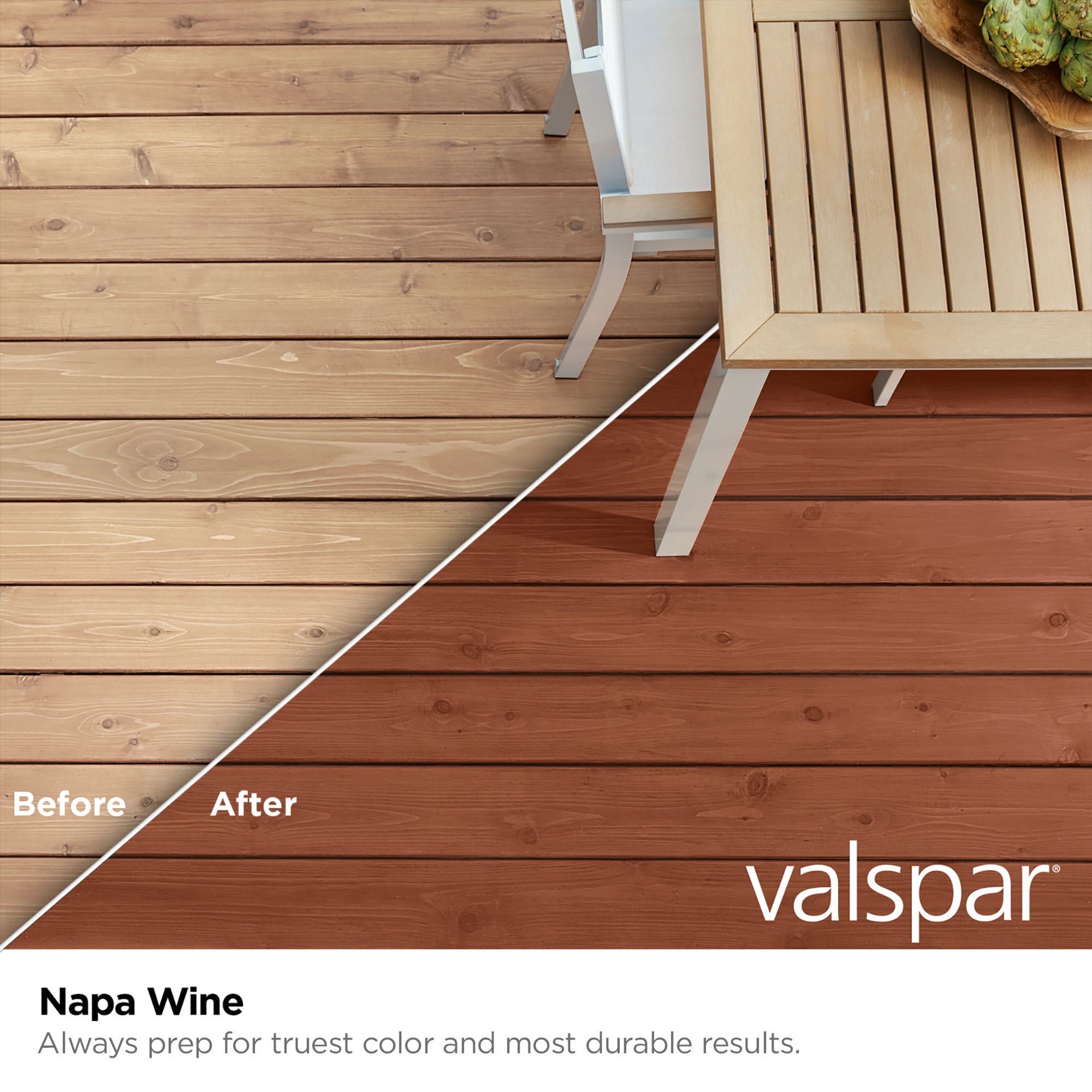 slide 2 of 6, Valspar Napa Wine Semi-transparent Exterior Wood Stain and Sealer in One ( 1-quart ), 1 ct