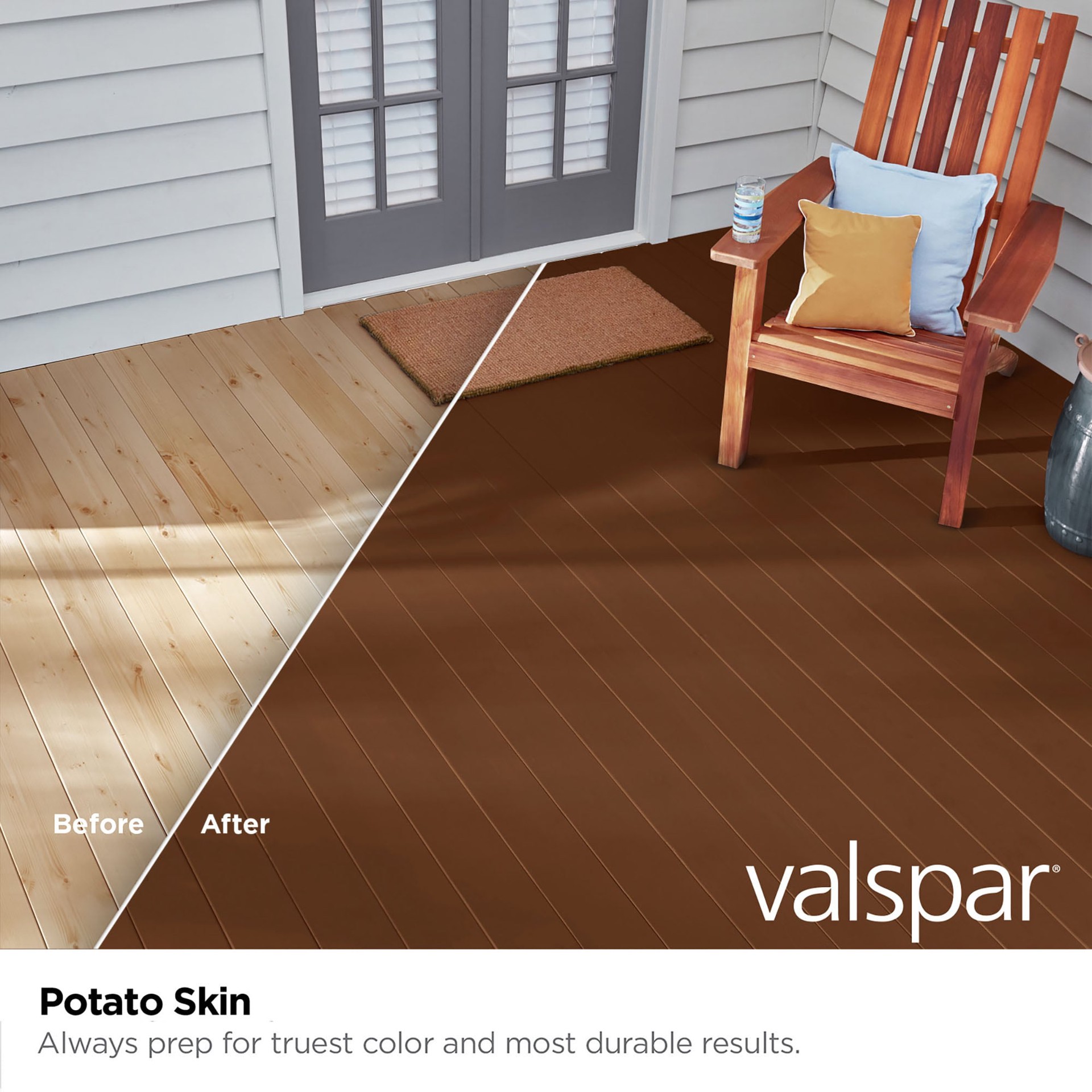slide 2 of 6, Valspar Potato Skin Solid Exterior Wood Stain and Sealer in One ( 5-gallon ), 1 ct