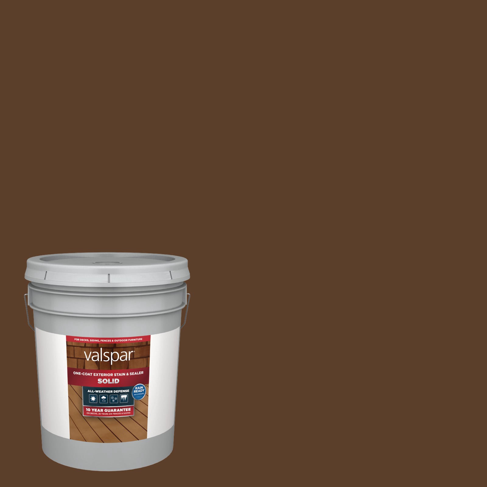 slide 1 of 6, Valspar Potato Skin Solid Exterior Wood Stain and Sealer in One ( 5-gallon ), 1 ct