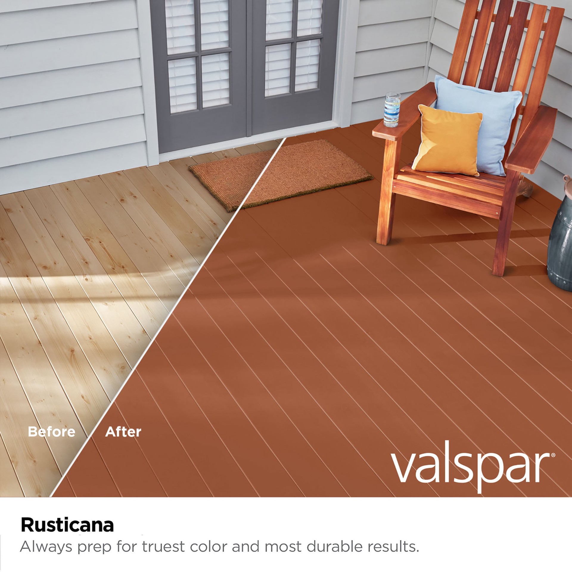 slide 2 of 6, Valspar Rusticana Solid Exterior Wood Stain and Sealer in One ( 5-gallon ), 1 ct