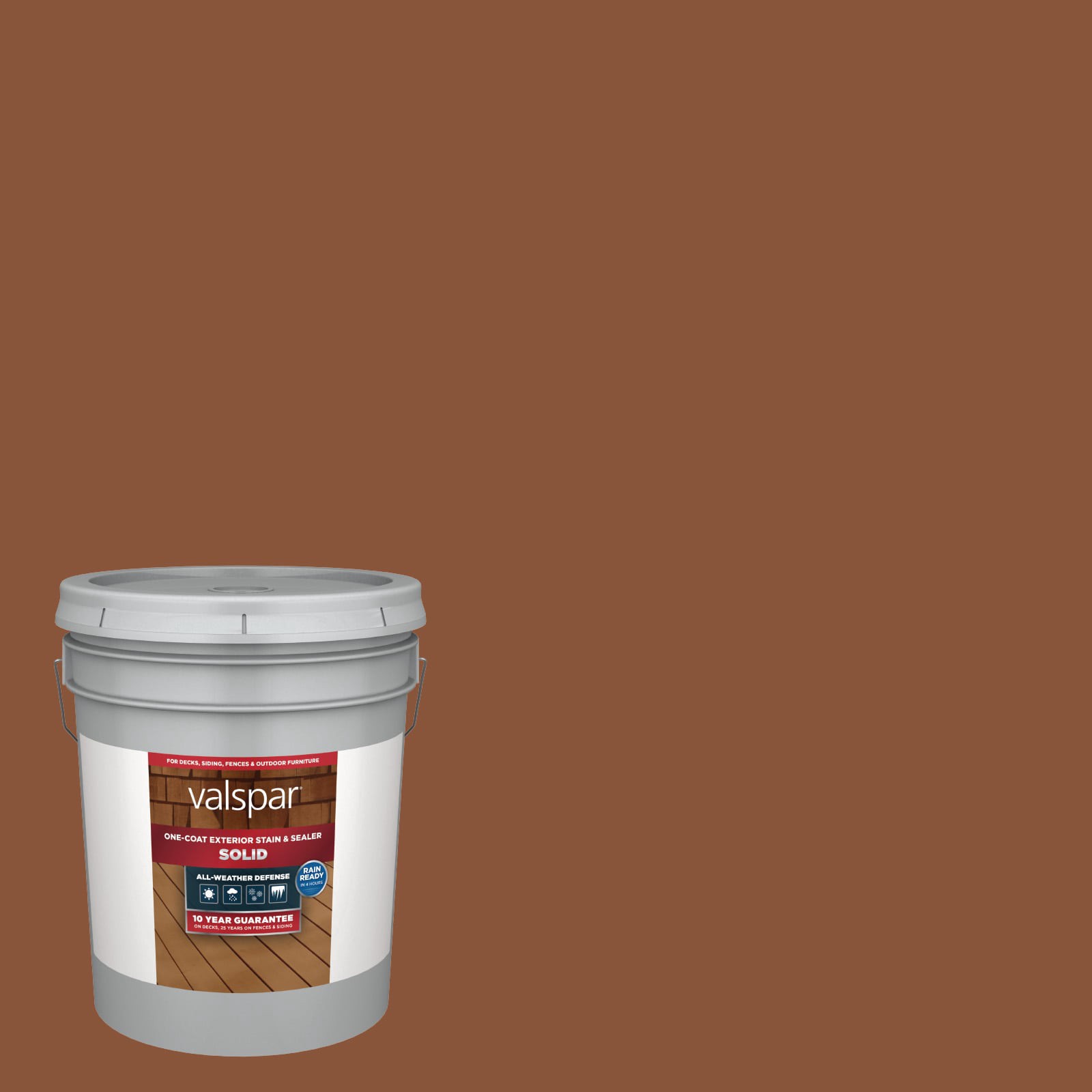slide 1 of 6, Valspar Rusticana Solid Exterior Wood Stain and Sealer in One ( 5-gallon ), 1 ct