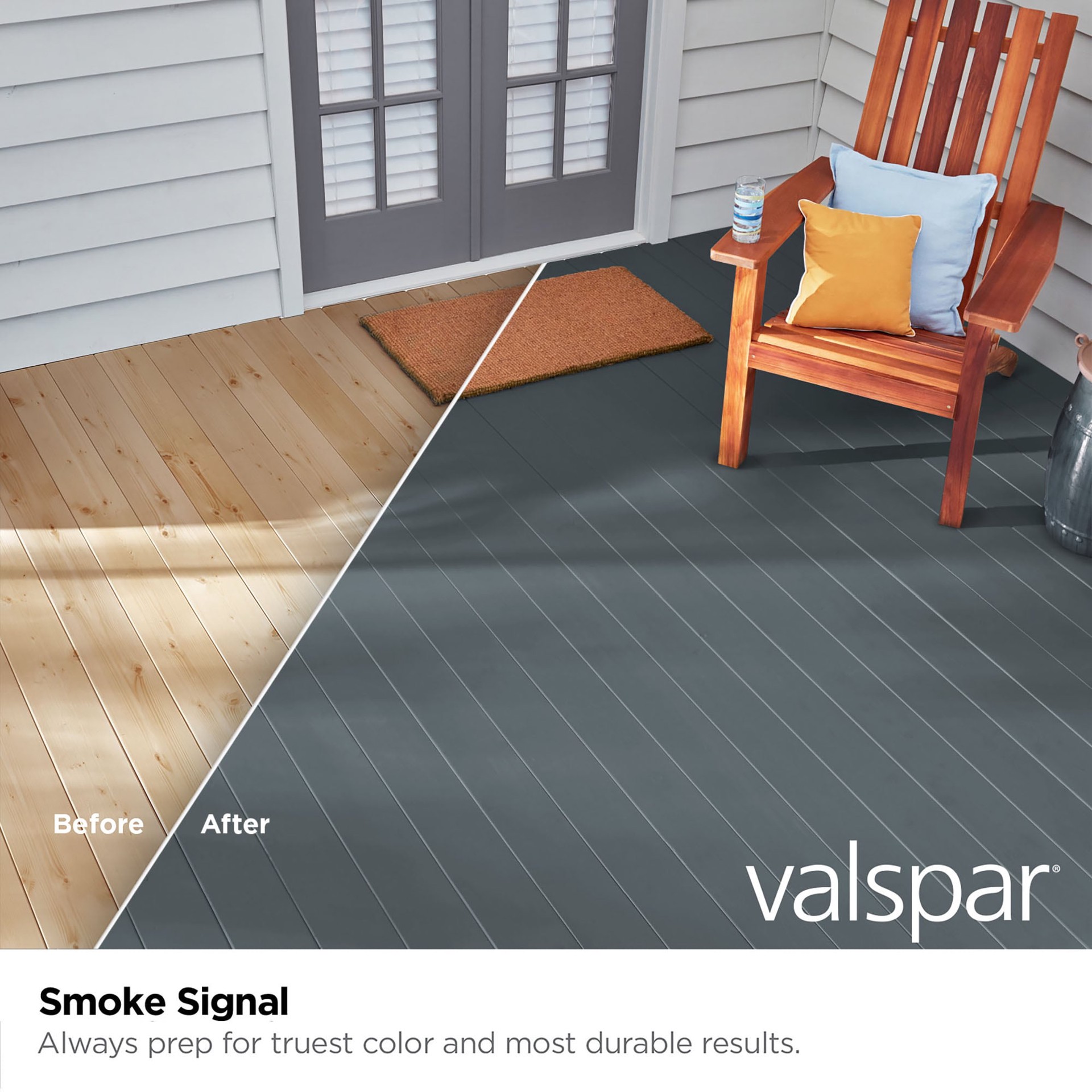 slide 2 of 6, Valspar Smoke Signal Solid Exterior Wood Stain and Sealer in One ( 5-gallon ), 1 ct