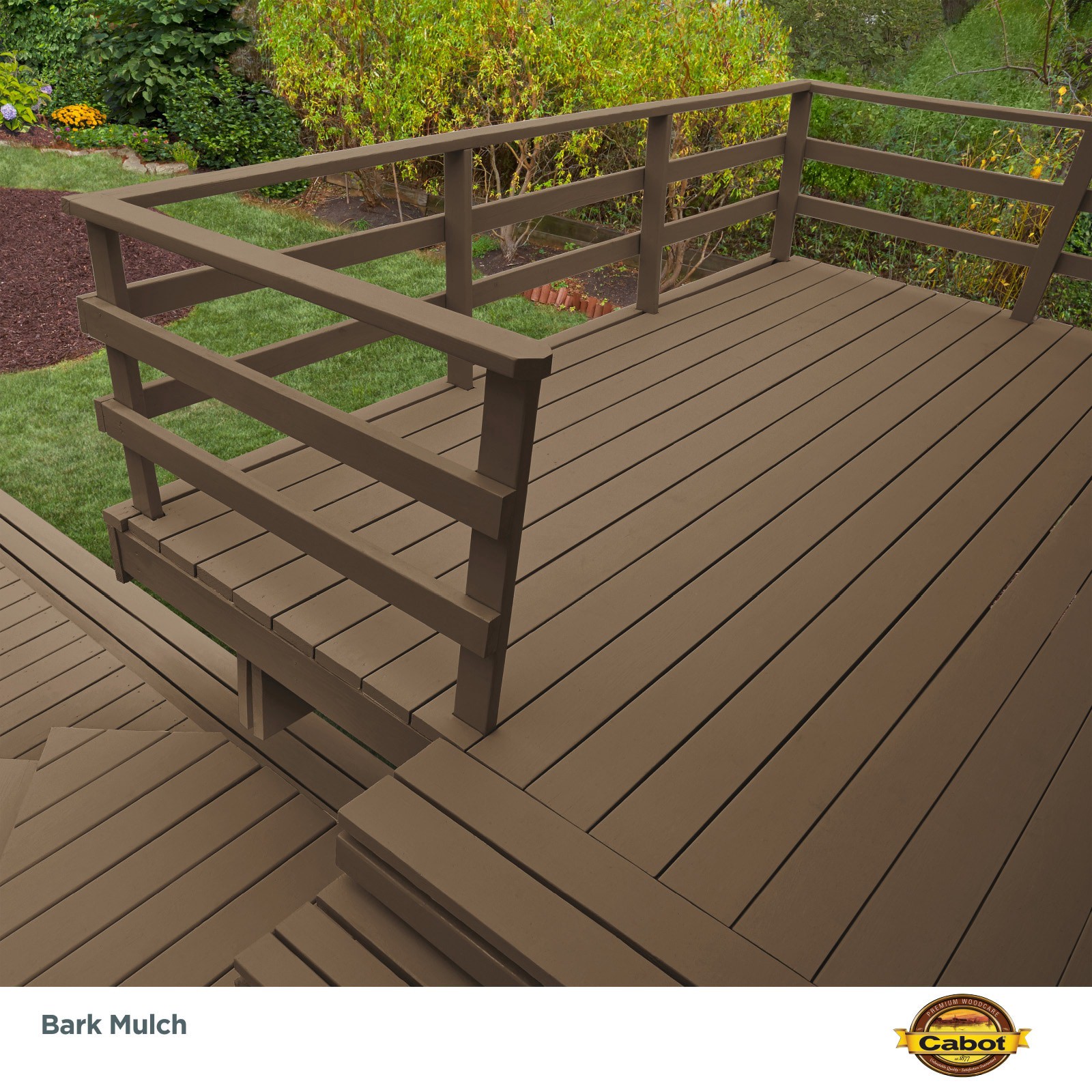 slide 2 of 6, Cabot DeckCorrect Bark Mulch Satin Solid Water-based Mildew Resistant Resurfacer (1-Gallon), 