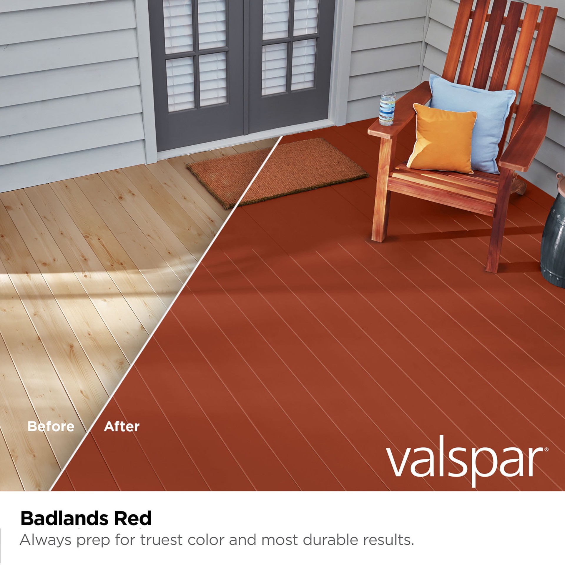 slide 2 of 6, Valspar Badlands Red Solid Exterior Wood Stain and Sealer in One ( 5-gallon ), 1 ct