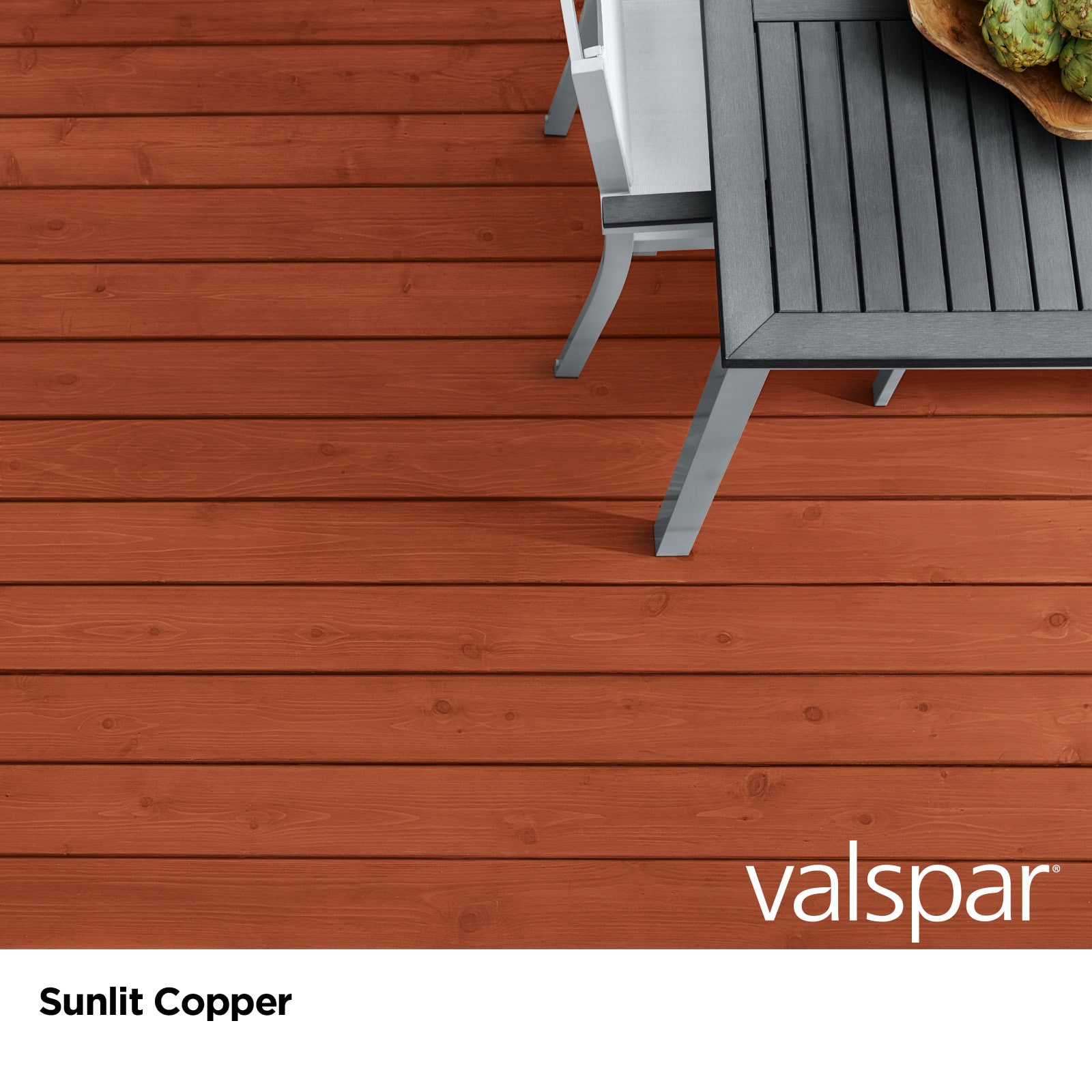slide 3 of 6, Valspar Sunlit Copper Semi-transparent Exterior Wood Stain and Sealer (5-Gallon), 