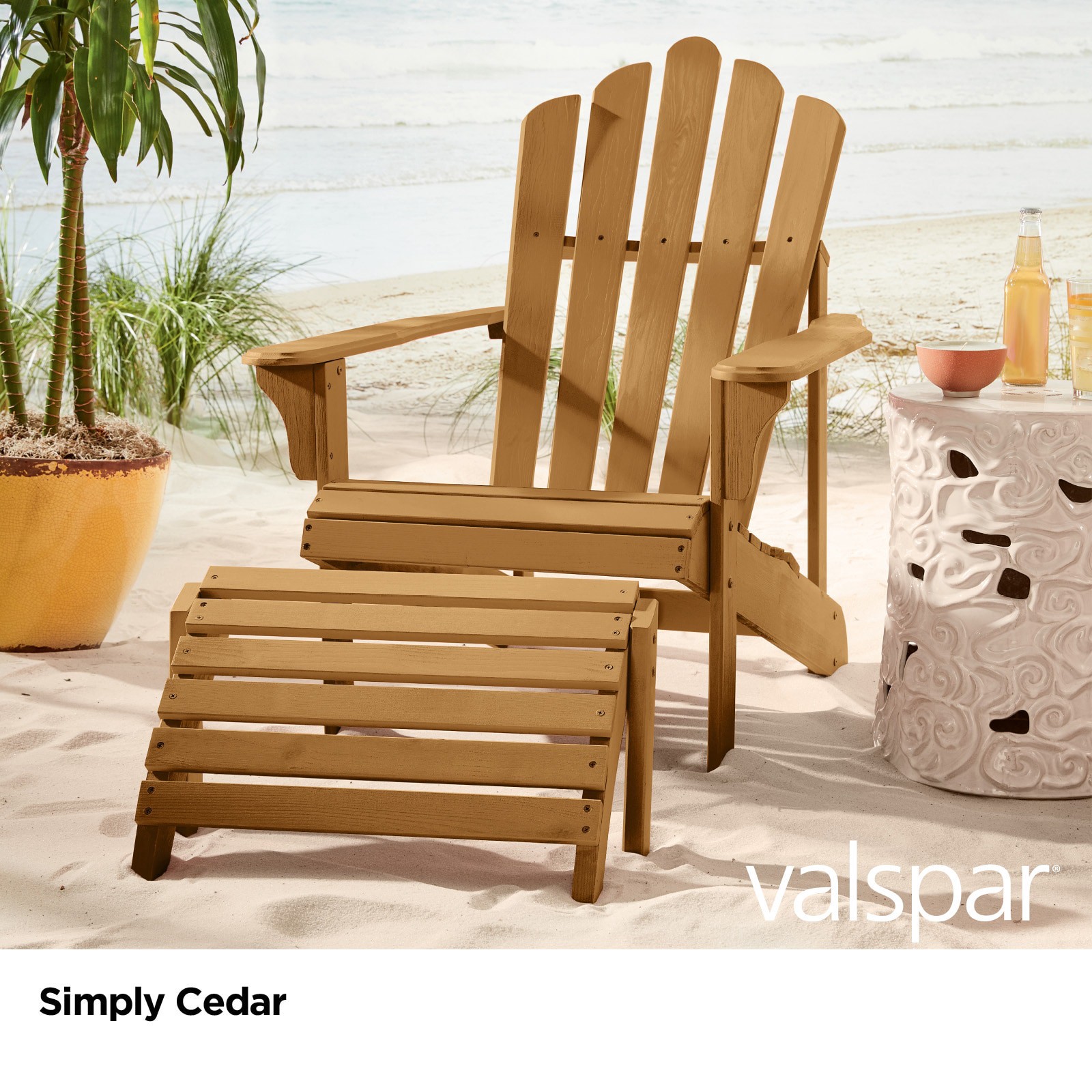 slide 3 of 6, Valspar Simply Cedar Solid Exterior Wood Stain and Sealer (1-Gallon), 