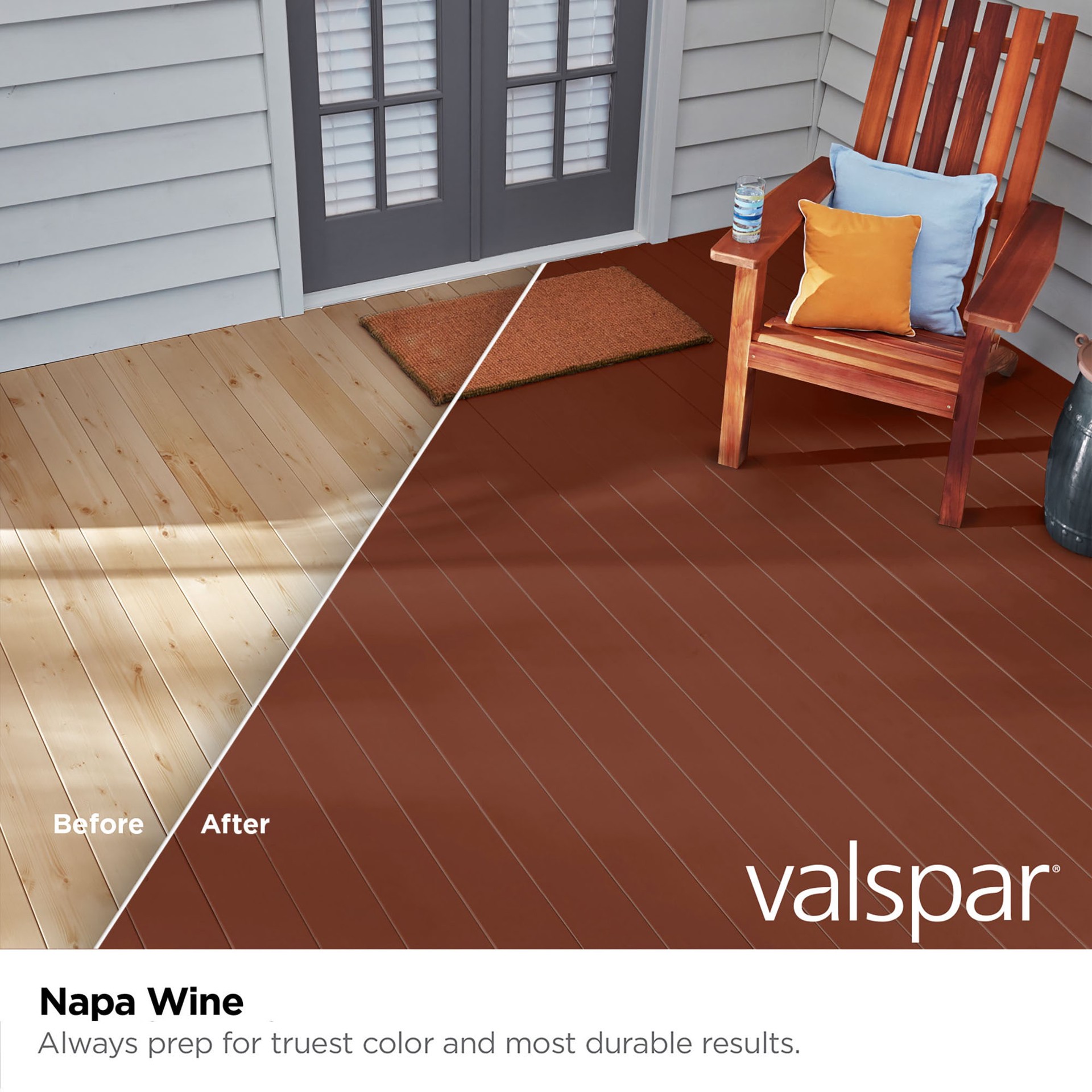 slide 2 of 6, Valspar Napa Wine Solid Exterior Wood Stain and Sealer in One ( 5-gallon ), 1 ct