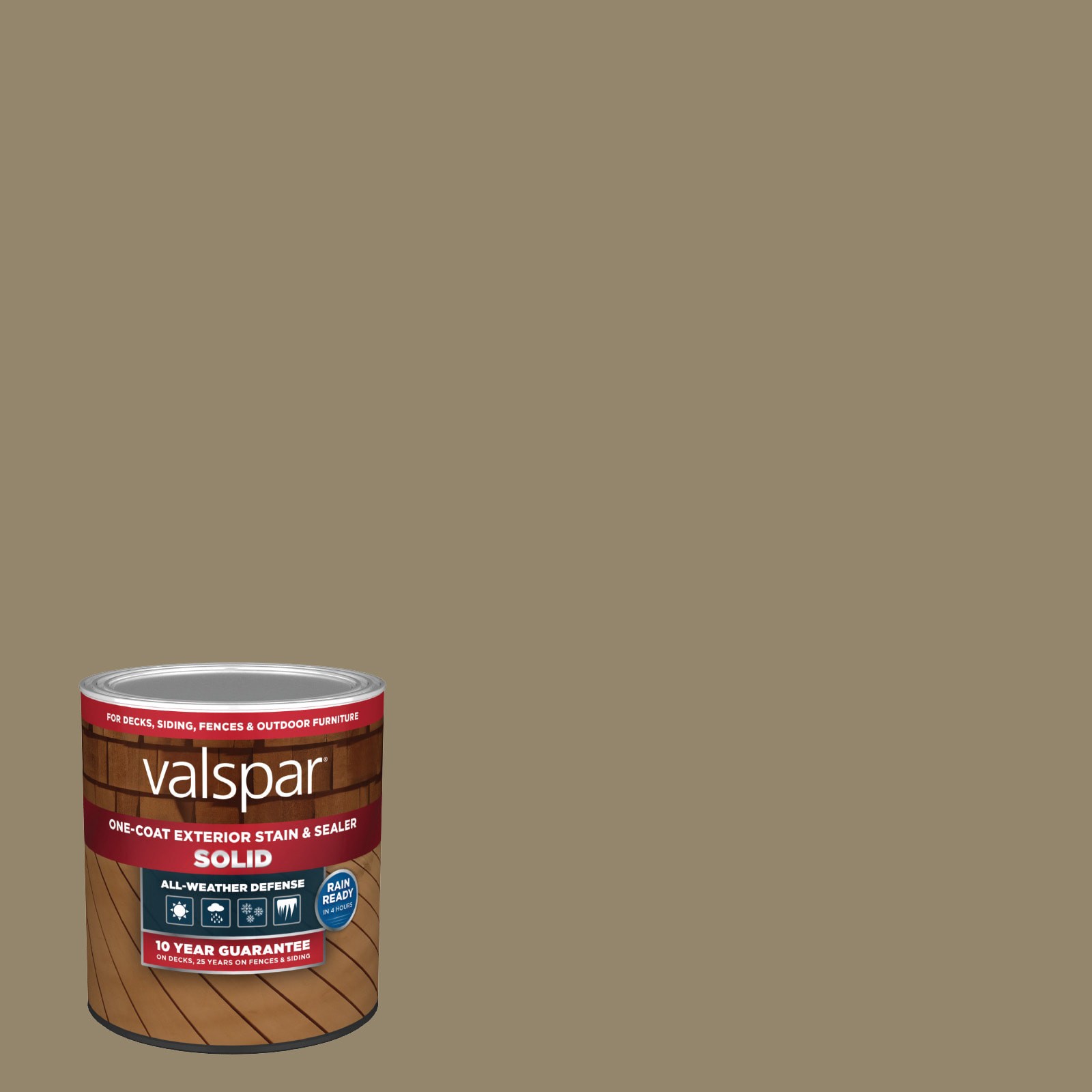 slide 1 of 6, Valspar Ferret Solid Exterior Wood Stain and Sealer in One ( 1-quart ), 1 ct