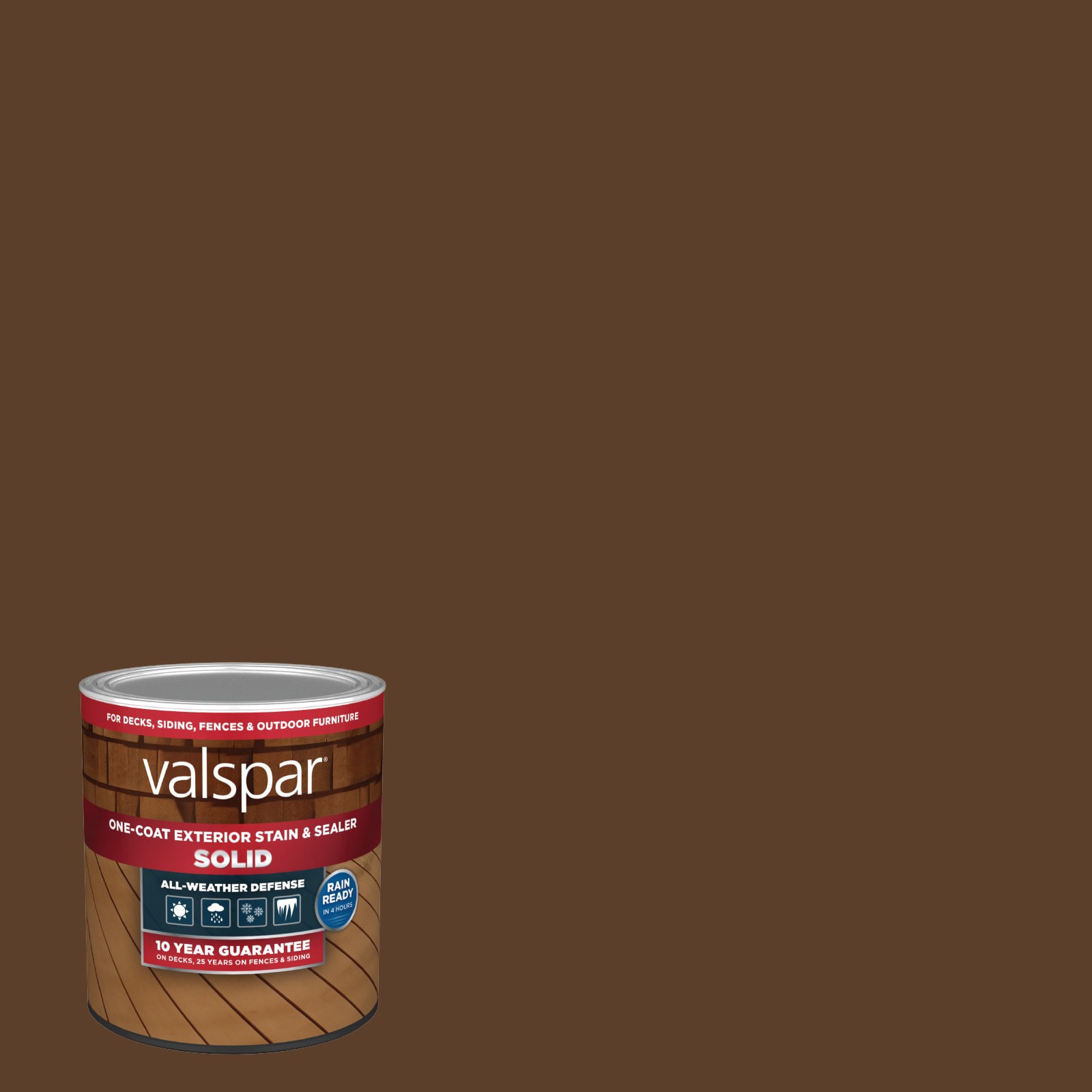 slide 1 of 6, Valspar Potato Skin Solid Exterior Wood Stain and Sealer in One ( 1-quart ), 1 ct