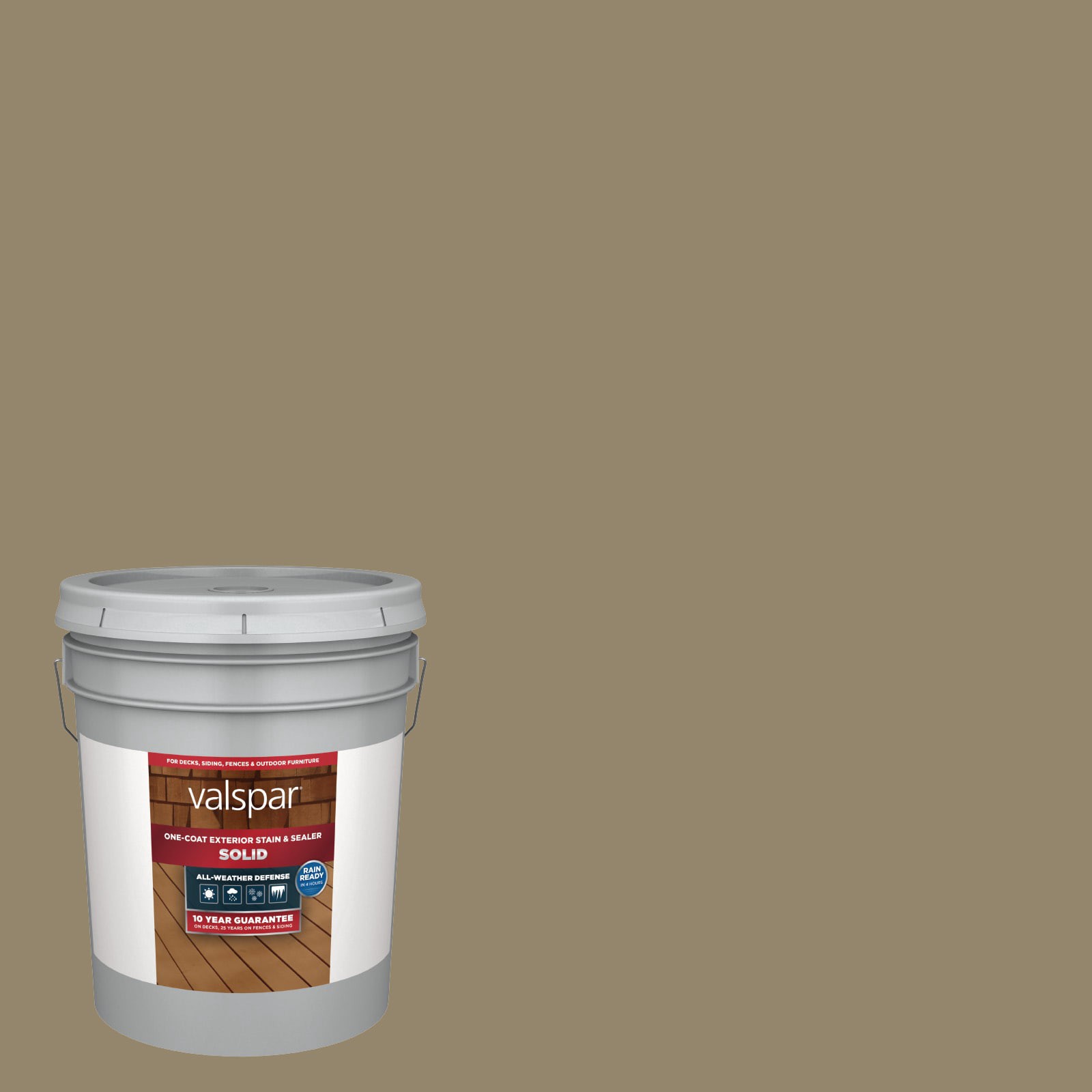 slide 1 of 6, Valspar Ferret Solid Exterior Wood Stain and Sealer in One ( 5-gallon ), 1 ct