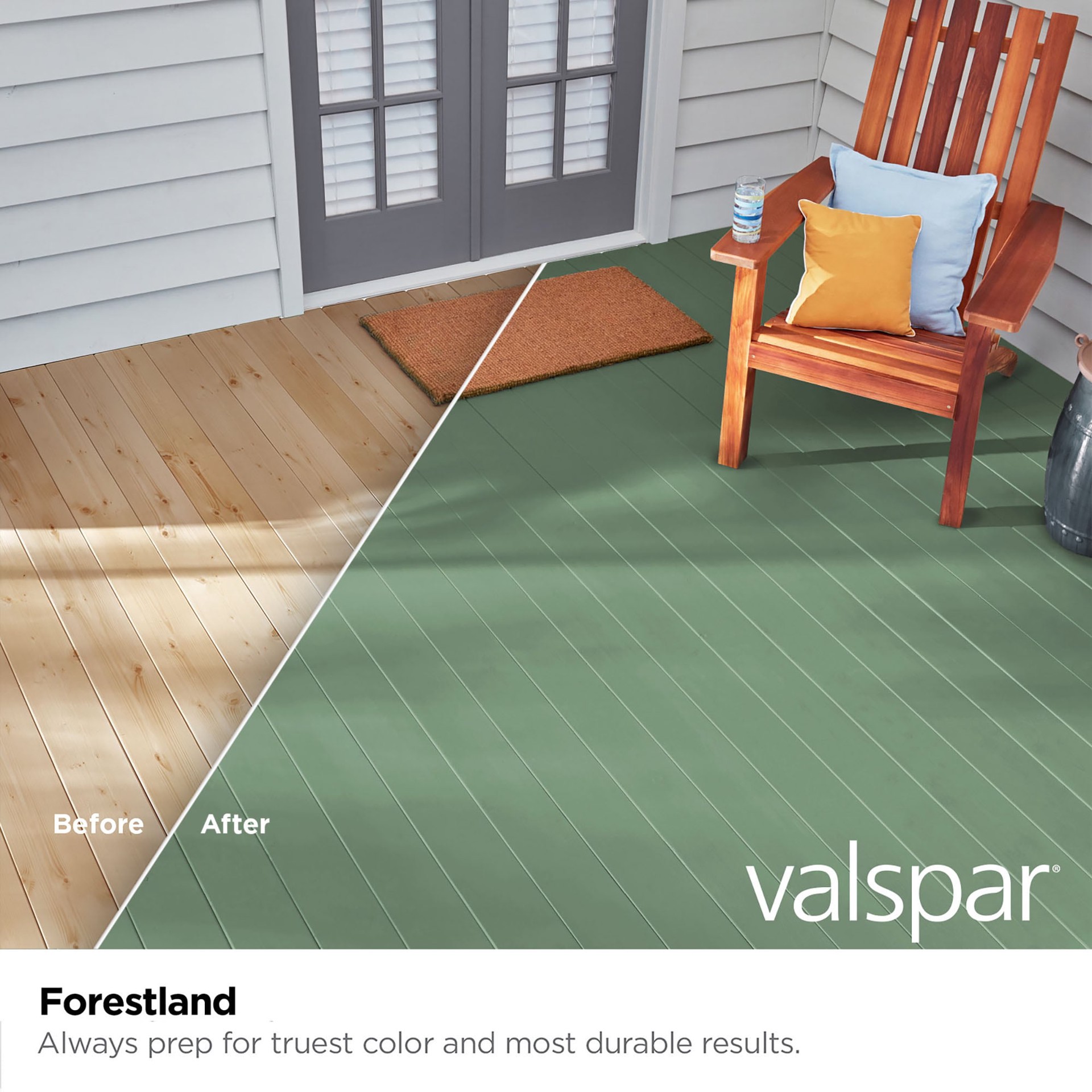 slide 2 of 6, Valspar Forestland Solid Exterior Wood Stain and Sealer in One ( 5-gallon ), 1 ct