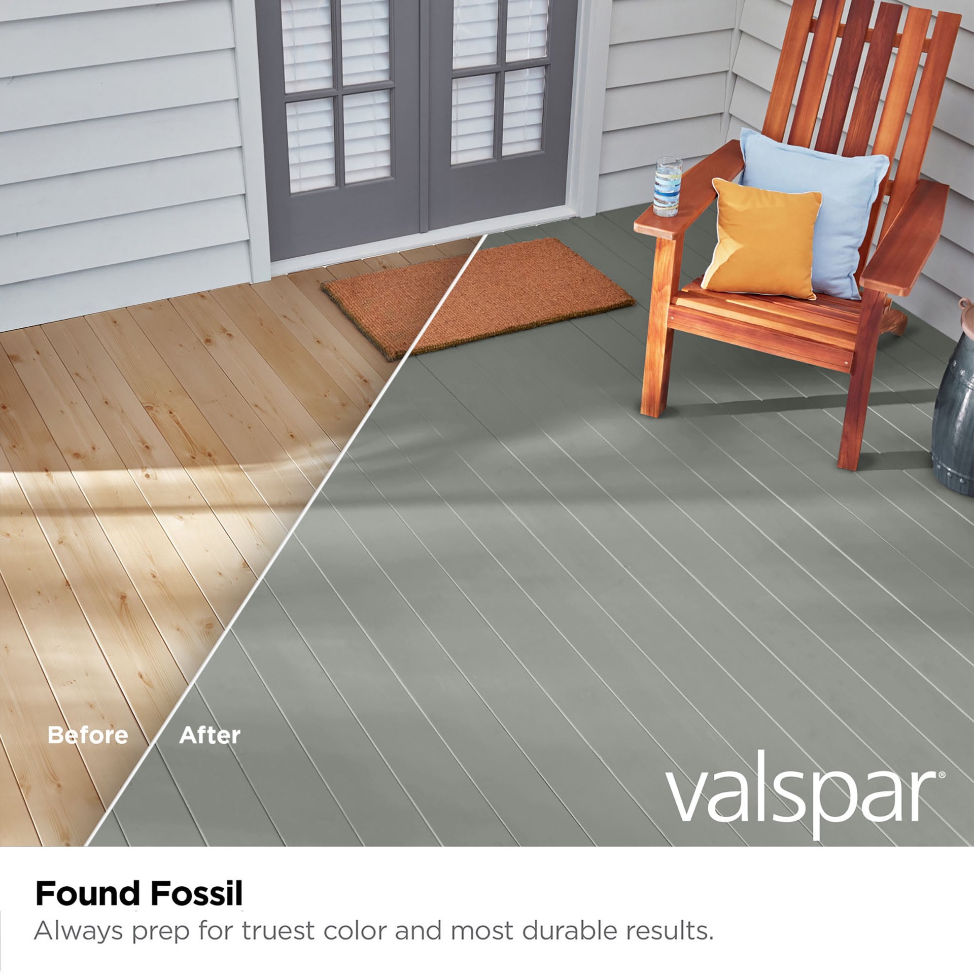 slide 2 of 6, Valspar Found Fossil Solid Exterior Wood Stain and Sealer in One ( 5-gallon ), 1 ct