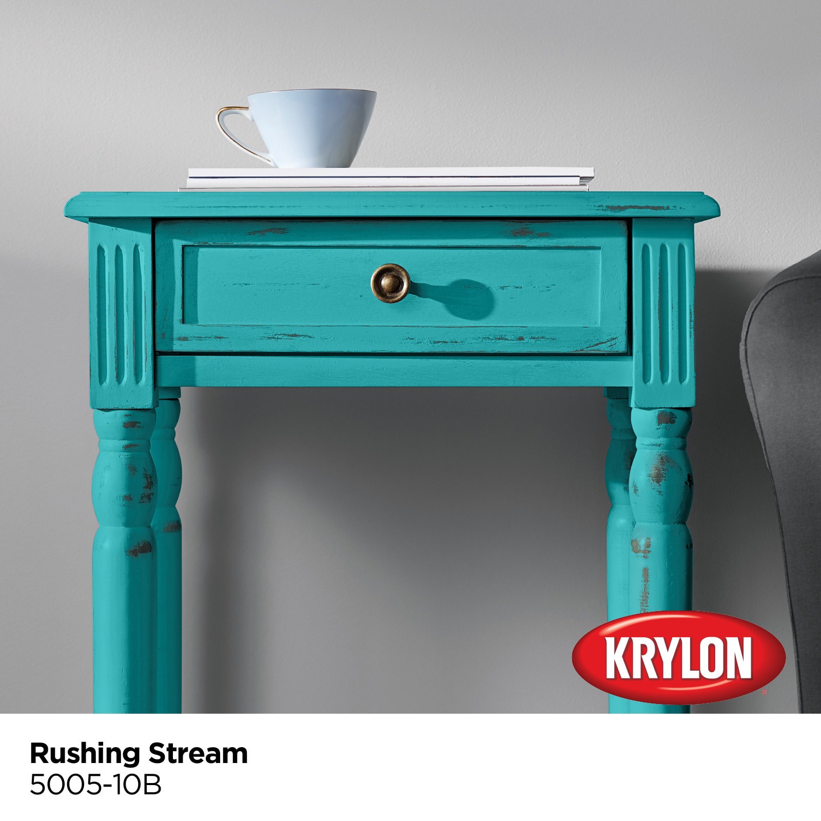 slide 2 of 6, Krylon Water-based Rushing Stream 5005-10b Chalky Paint (1-quart), 1 ct