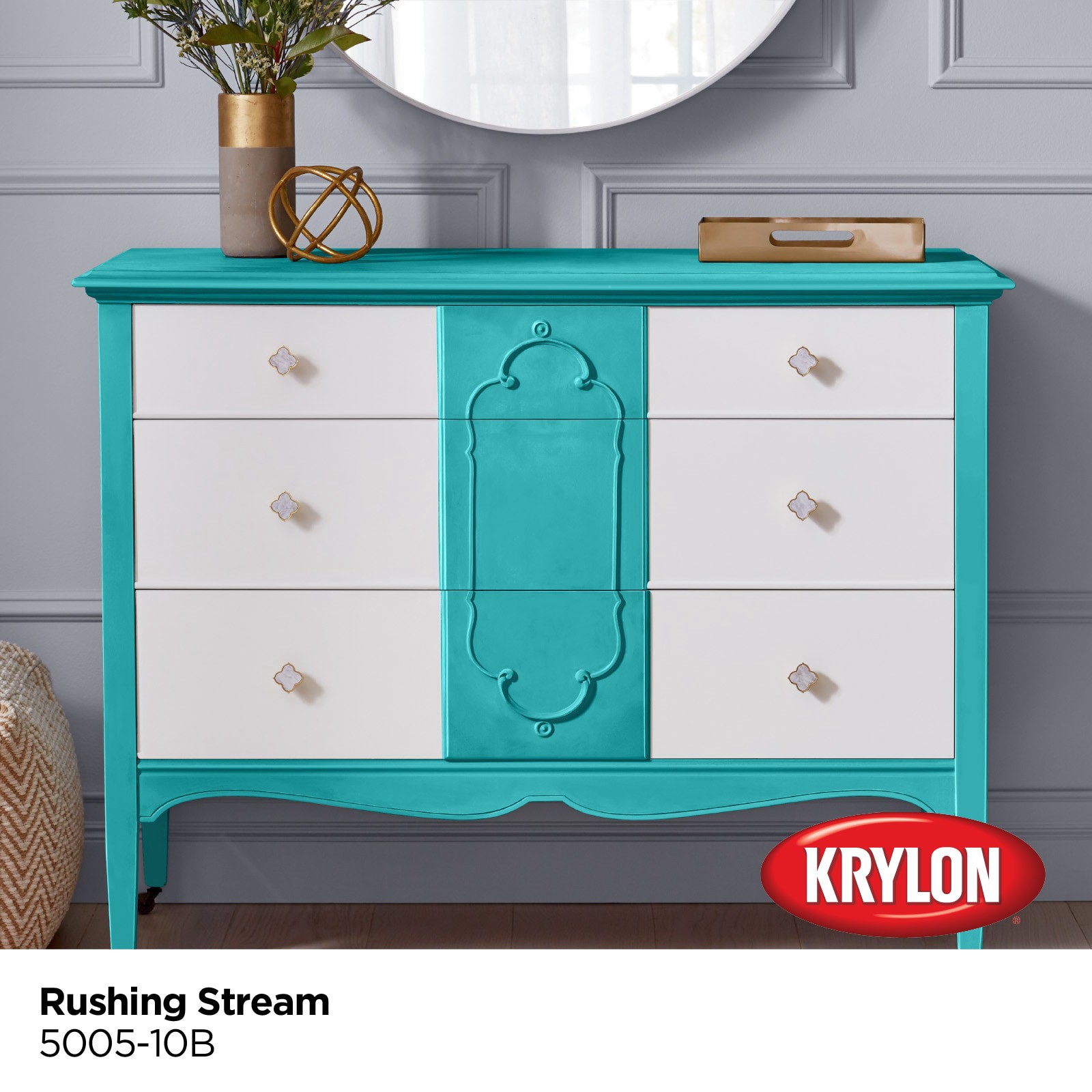 slide 3 of 6, Krylon Water-based Rushing Stream 5005-10b Chalky Paint (1-quart), 1 ct