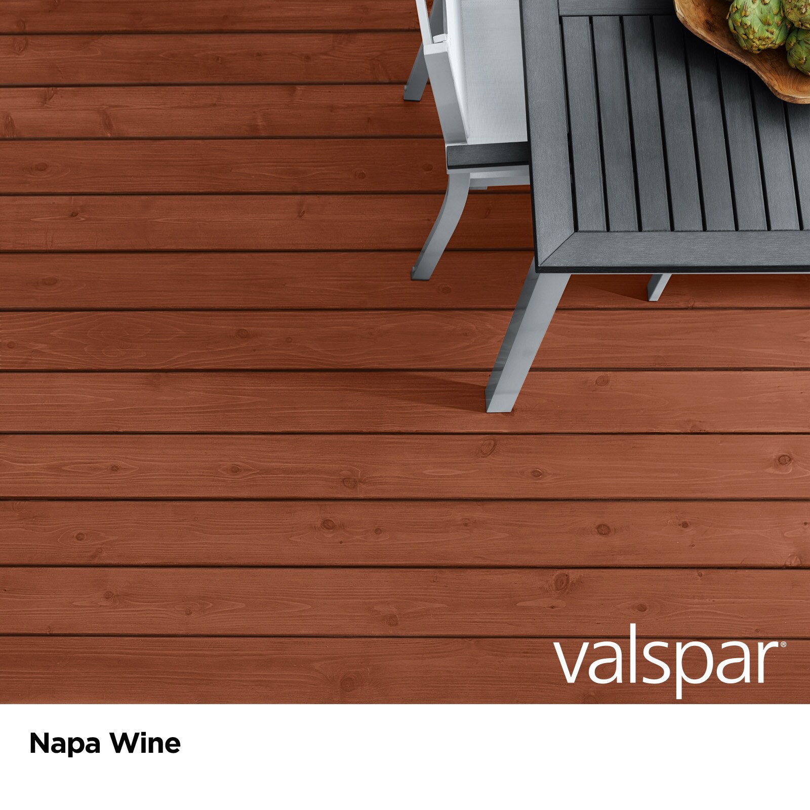 slide 3 of 6, Valspar Napa Wine Semi-transparent Exterior Wood Stain and Sealer (Half-pint), 