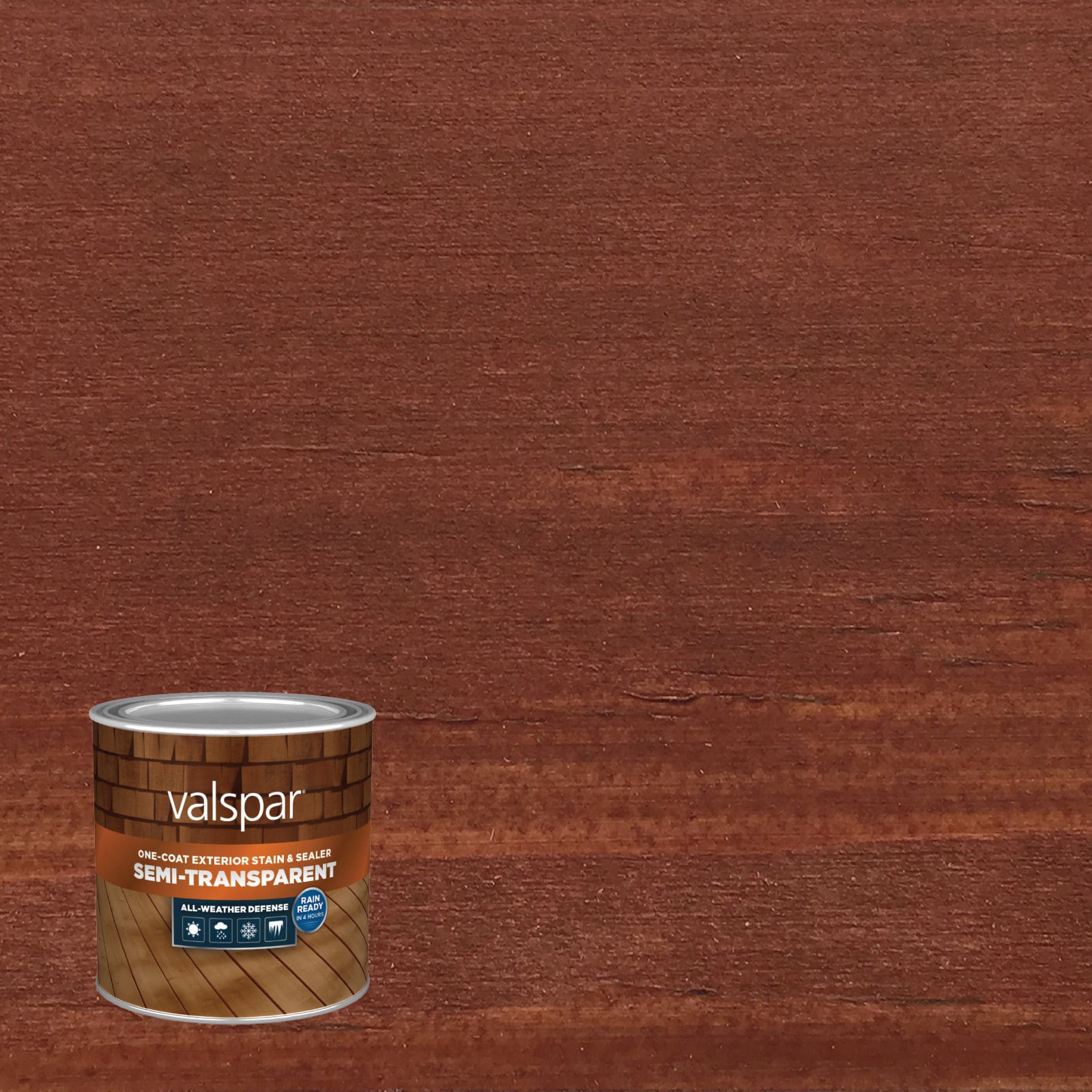 slide 1 of 6, Valspar Napa Wine Semi-transparent Exterior Wood Stain and Sealer (Half-pint), 