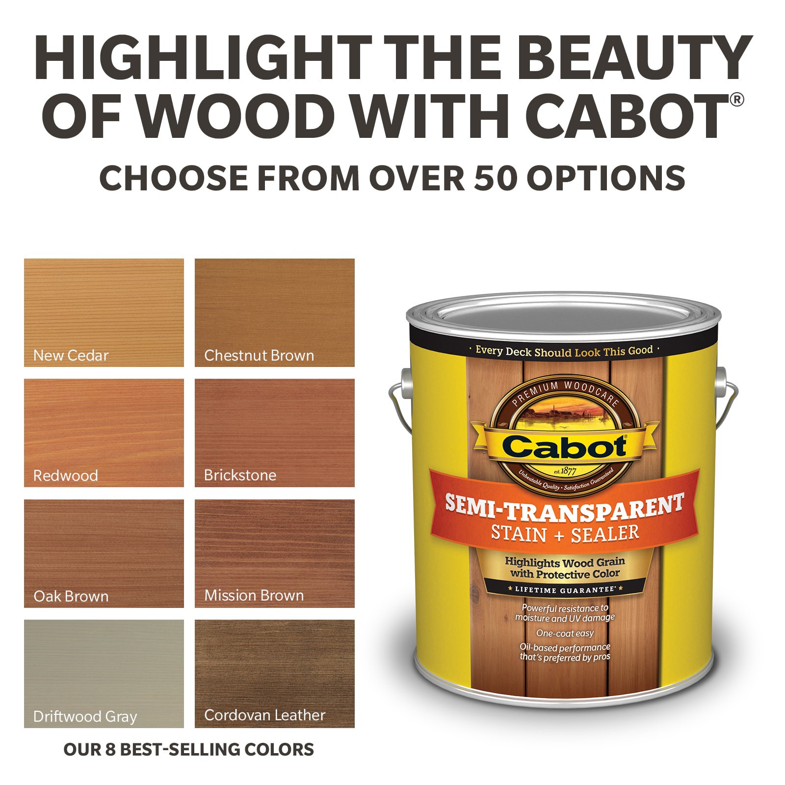 slide 6 of 6, Cabot New Cedar Semi-transparent Exterior Wood Stain and Sealer (5-Gallon), 
