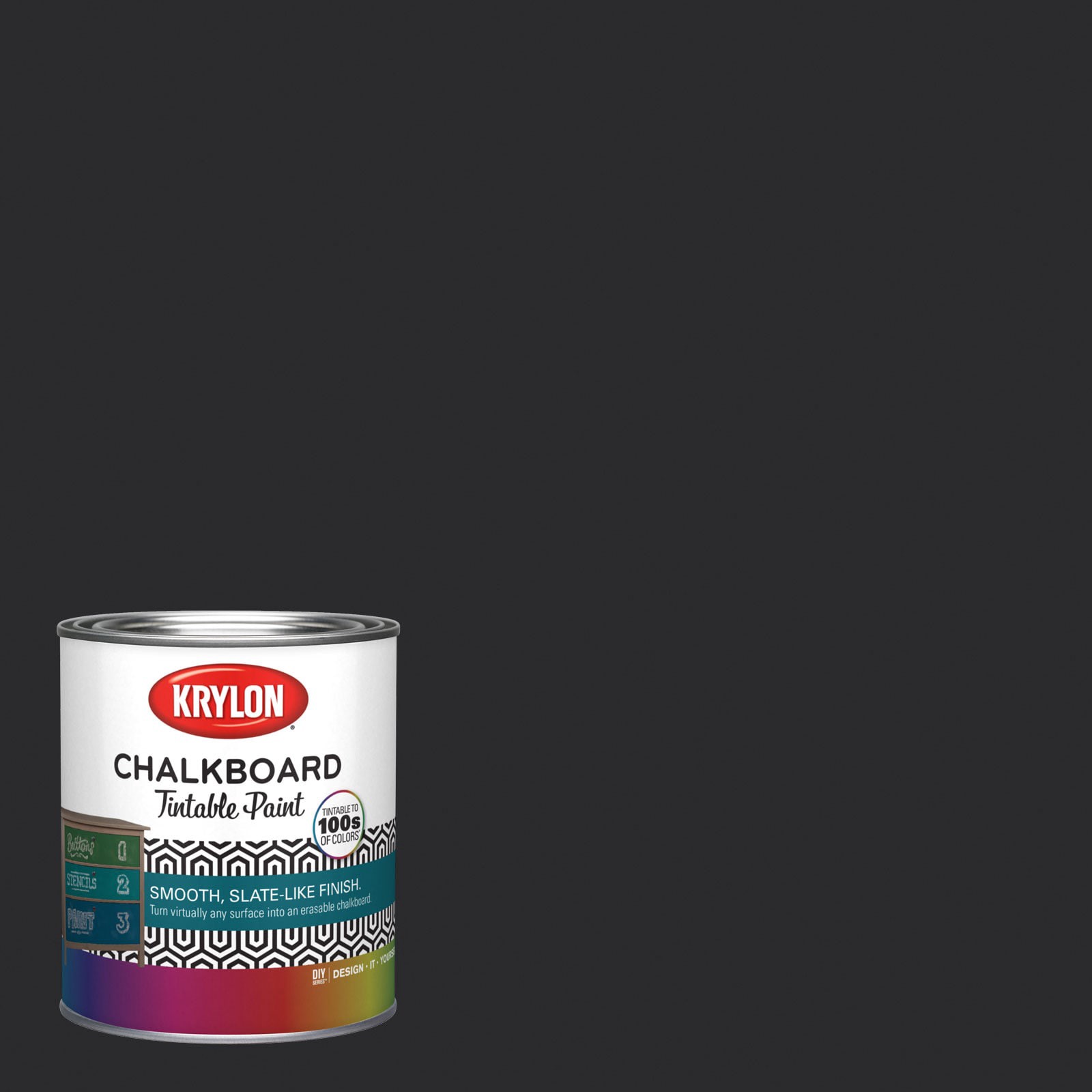 slide 1 of 6, Krylon Latex Dark Kettle Black 4011-2 Chalkboard Paint (1-quart), 1 ct