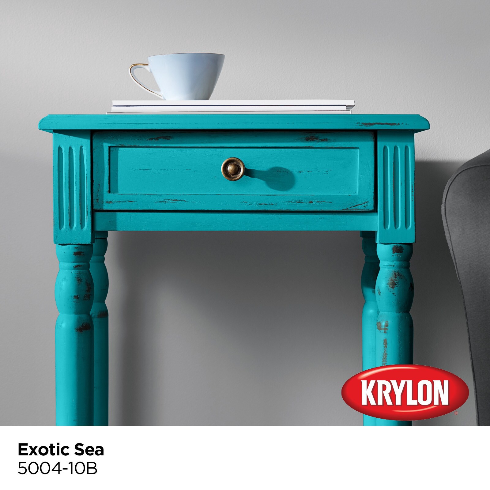 slide 2 of 6, Krylon Water-based Exotic Sea 5004-10b Chalky Paint (1-quart), 1 ct