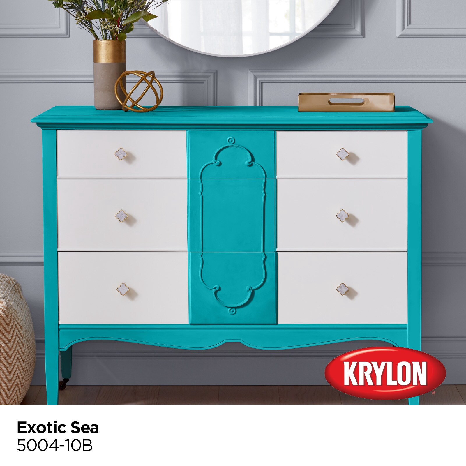 slide 3 of 6, Krylon Water-based Exotic Sea 5004-10b Chalky Paint (1-quart), 1 ct