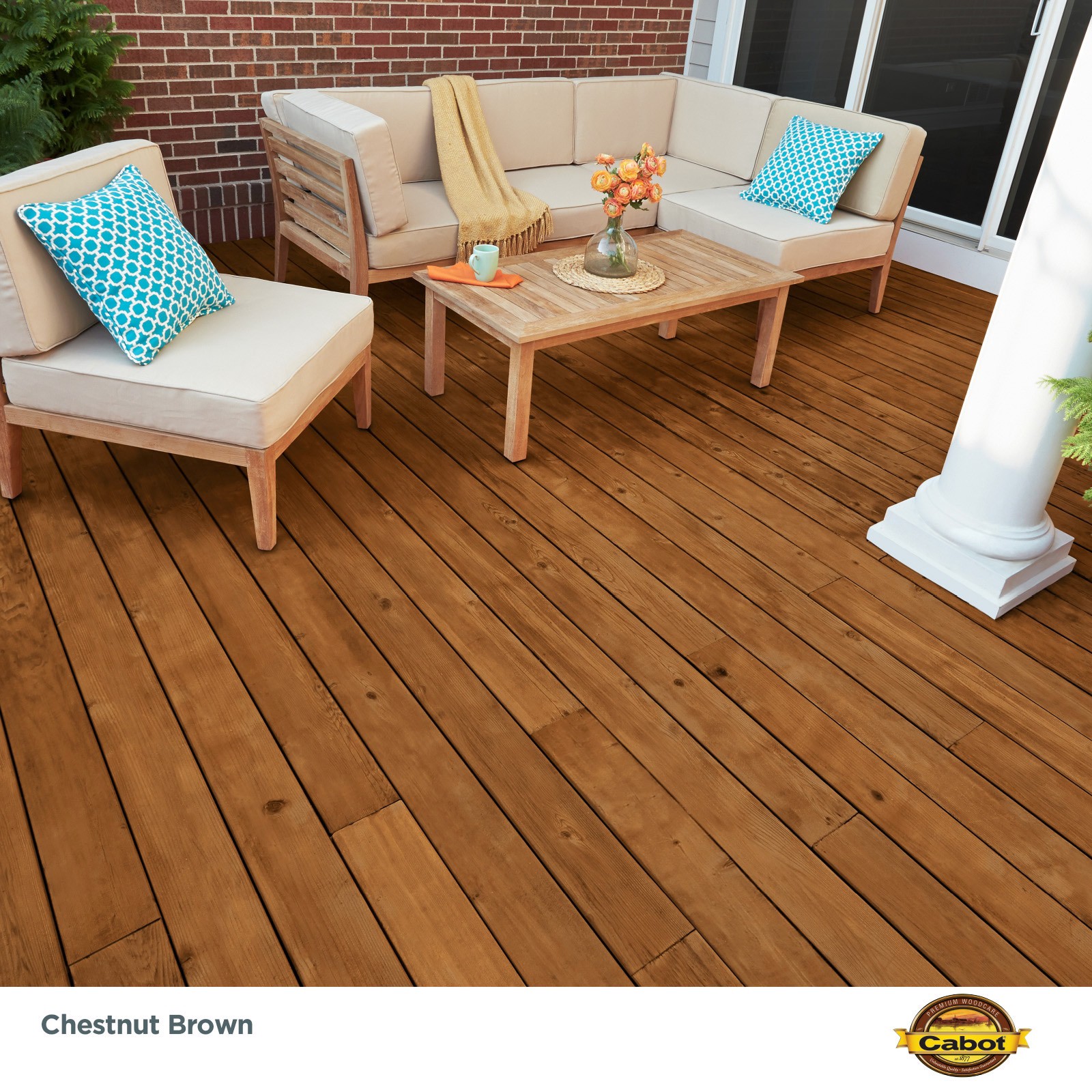 slide 3 of 6, Cabot Chestnut Brown Semi-transparent Exterior Wood Stain and Sealer (5-Gallon), 